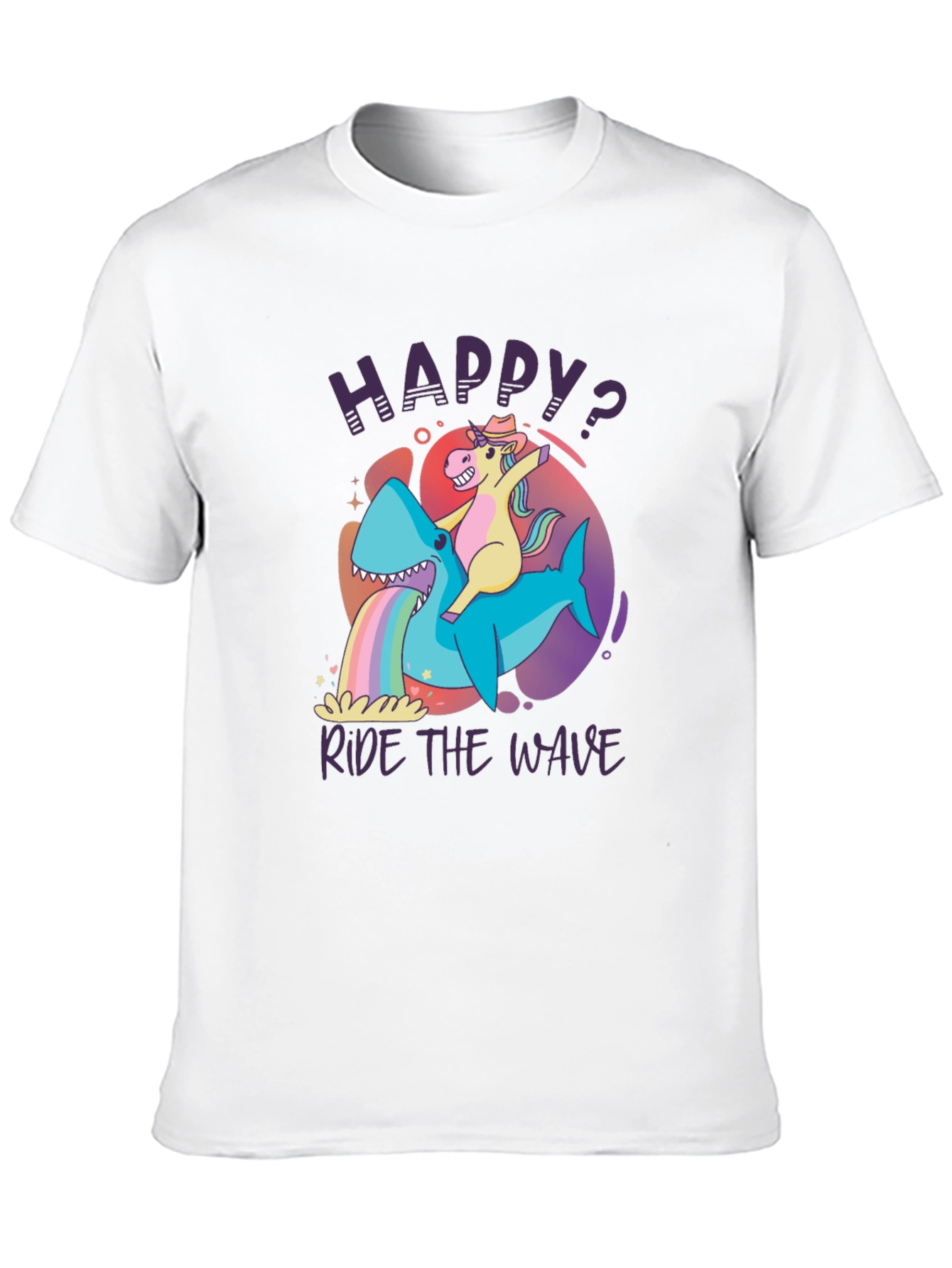 Black Happy Ride the Wave Graphic T-Shirt view 10