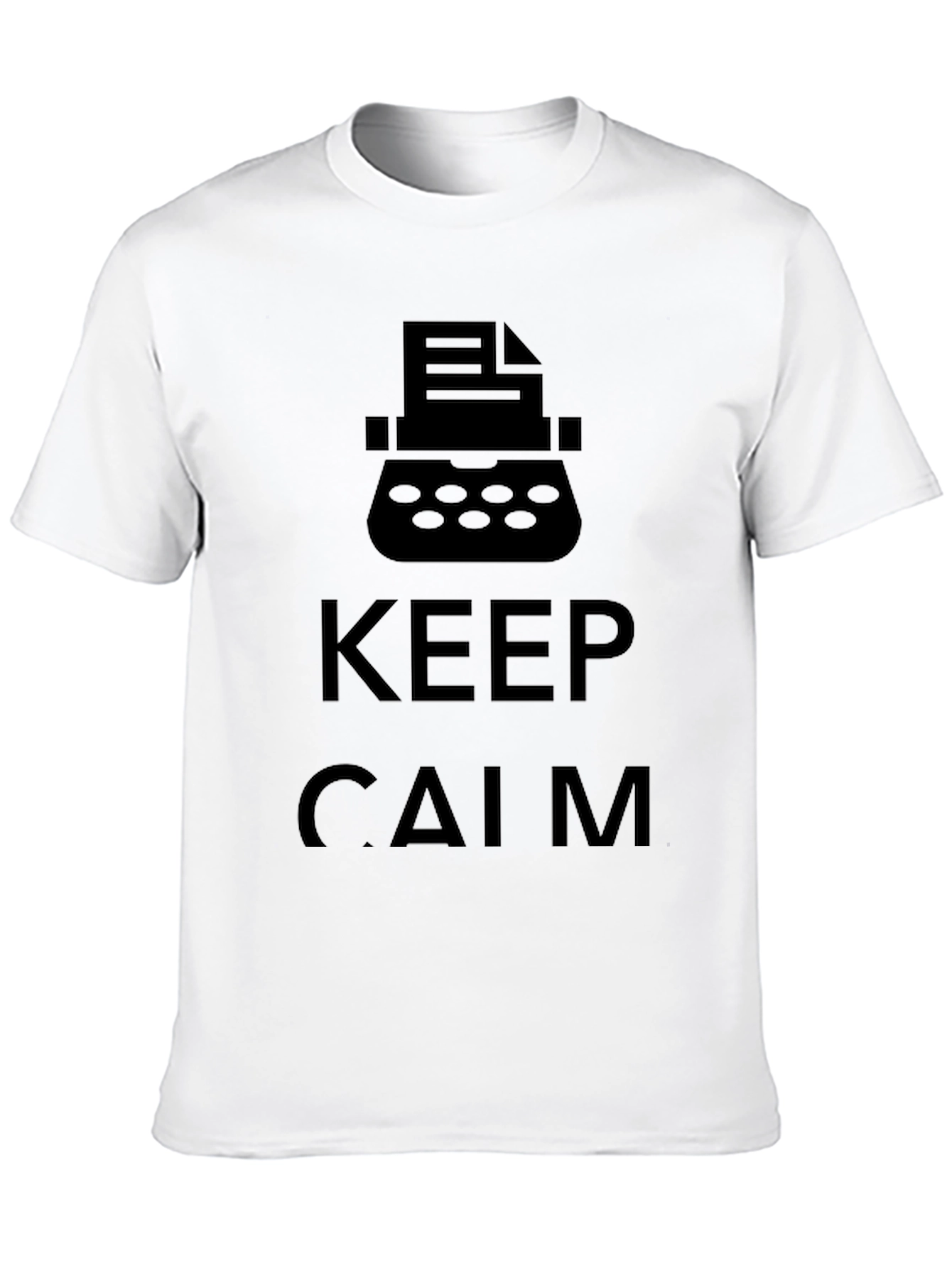 Black Keep Calm Typewriter Black T-Shirt view 10