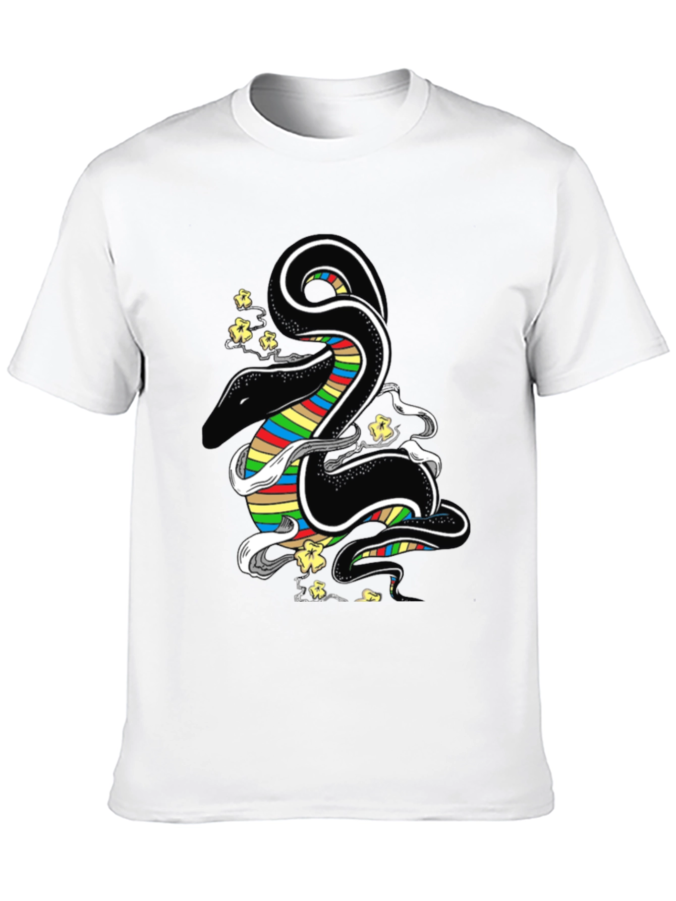 Black Rainbow Snake Graphic T-Shirt - Men's view 10