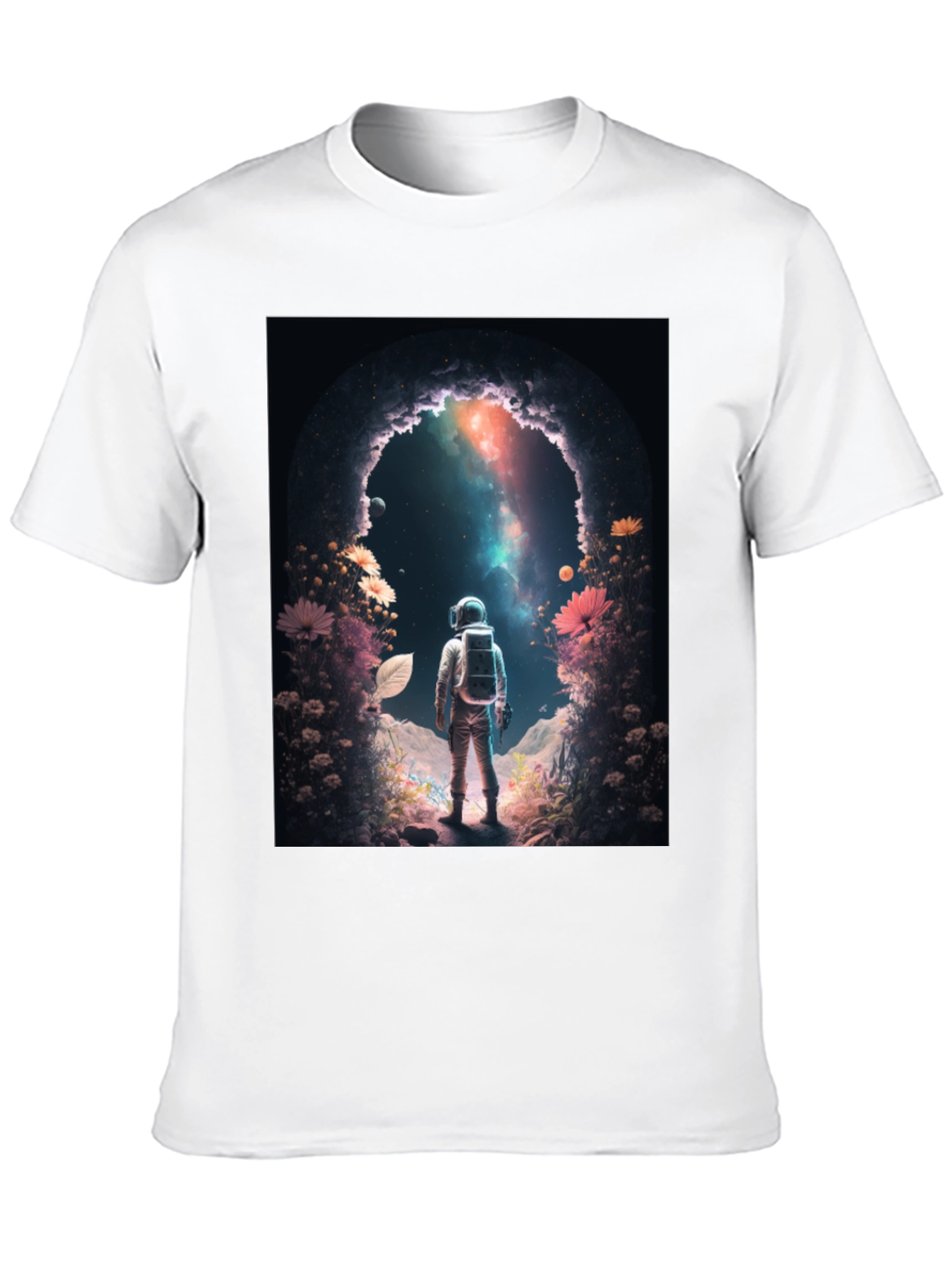 Black Astronaut Galaxy Portal Graphic Tee - Black view 10