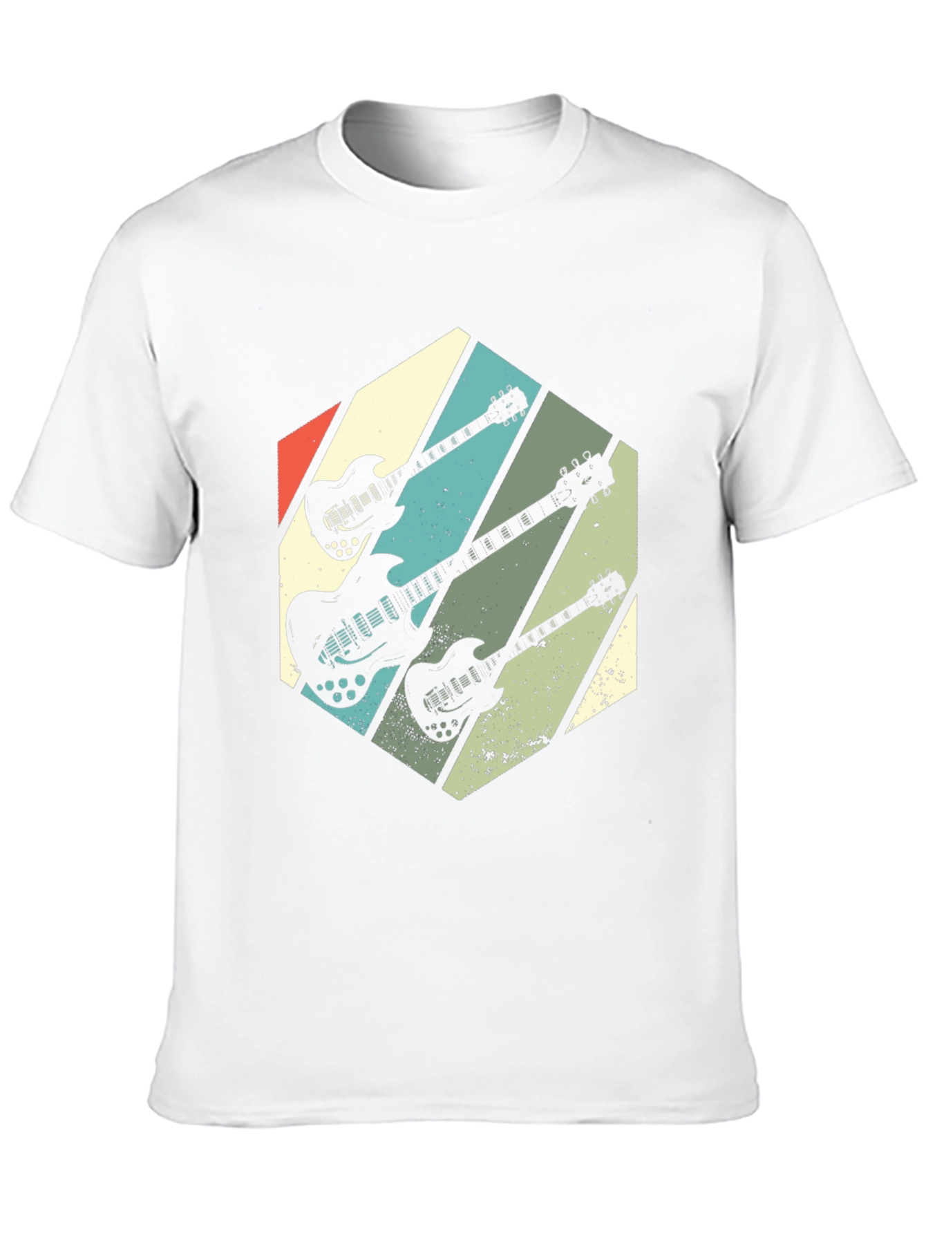 Black Retro Guitar Graphic T-Shirt - Vintage Rock Style view 10