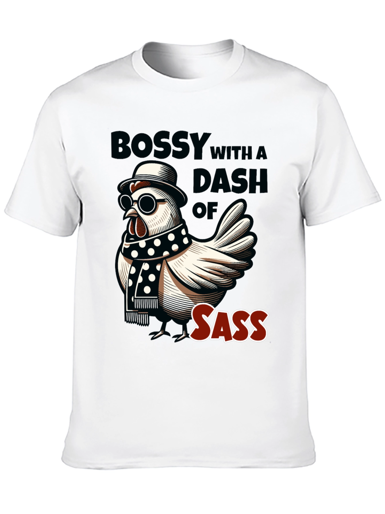 Black Bossy Sass Chicken Graphic Tee view 10