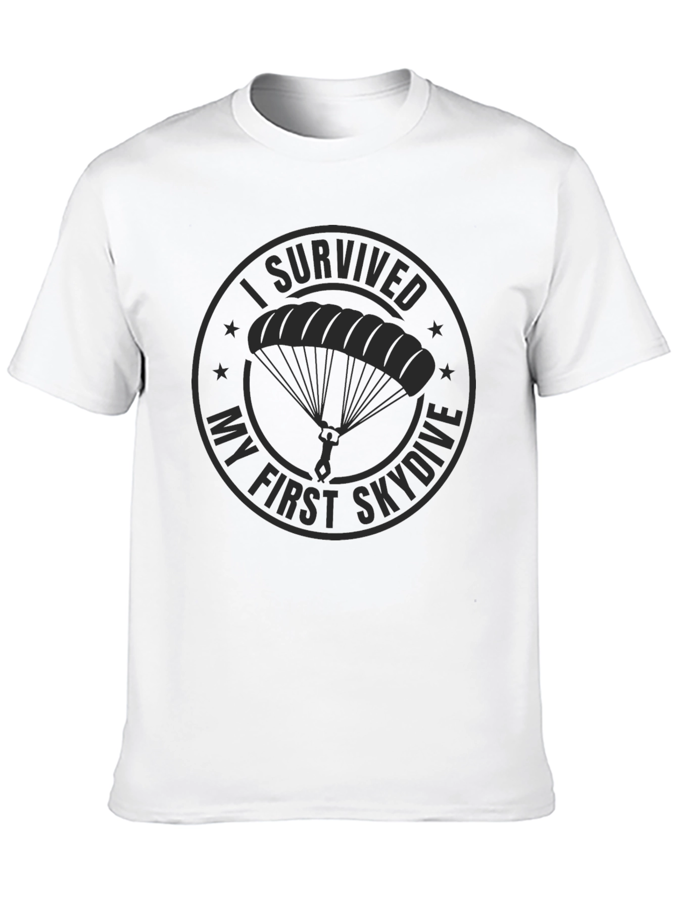 Black Skydiving Survivor T-Shirt - Black Cotton Tee view 10