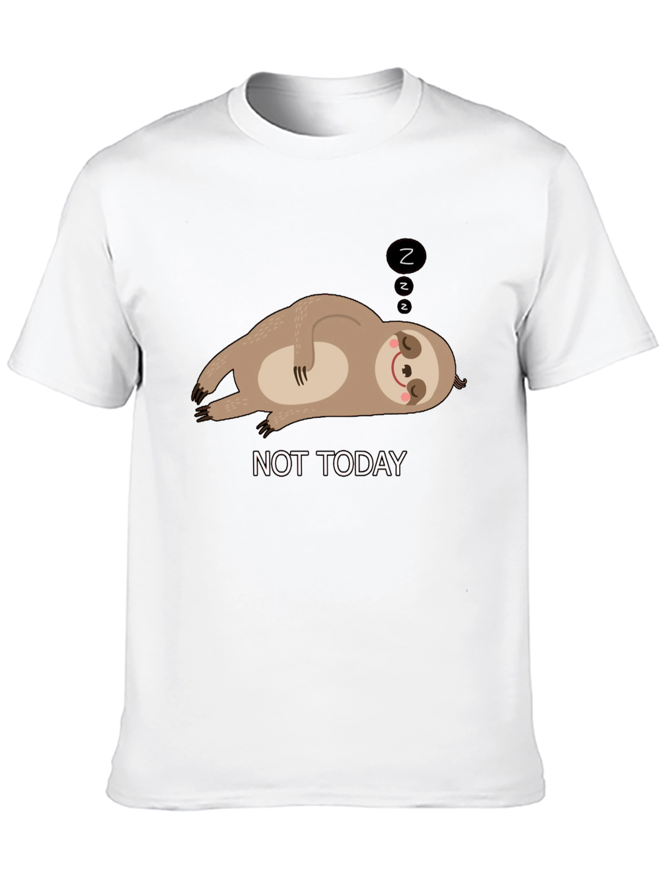 Black Not Today Sloth Graphic Tee - Relaxed Fit T-Shirt view 10