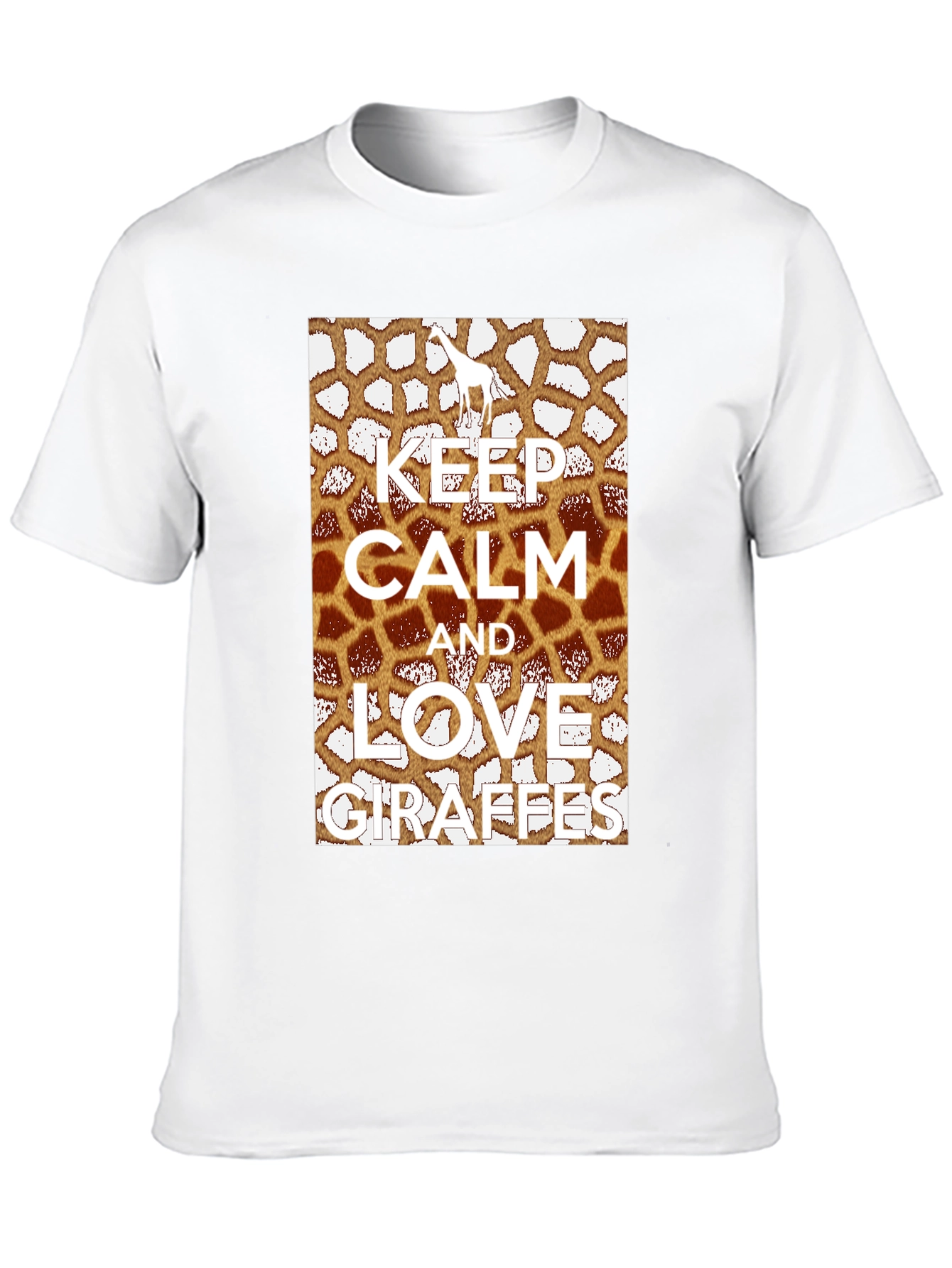 Black Keep Calm Love Giraffes Graphic Tee view 10