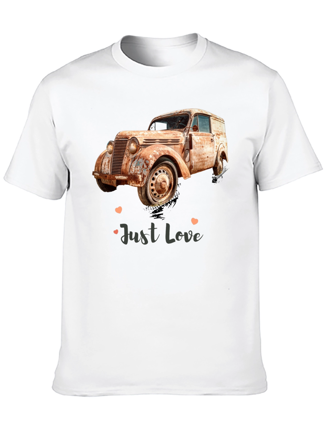 Black Vintage Car 'Just Love' Graphic Tee view 10