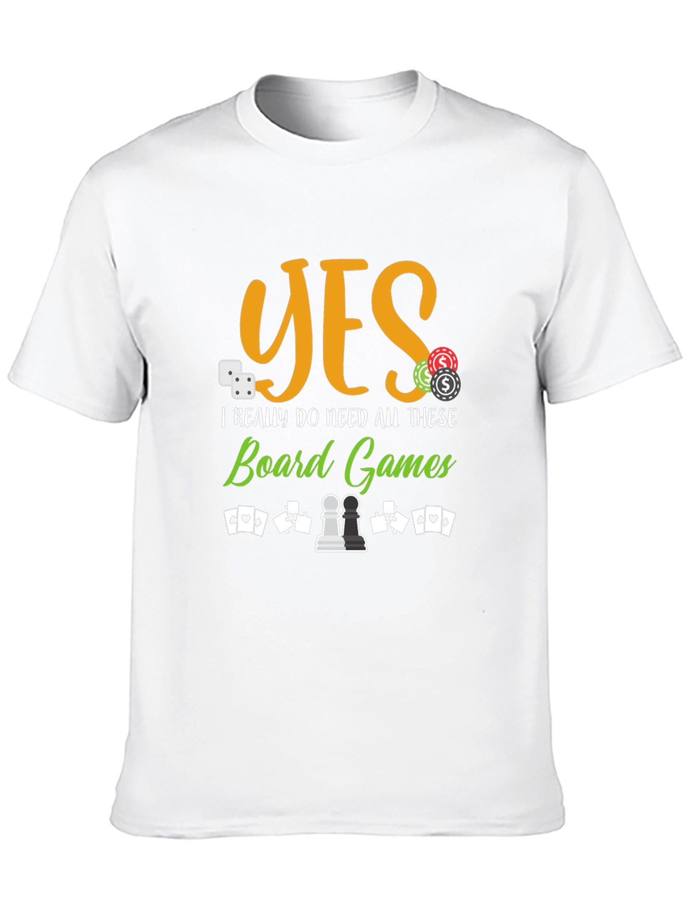 Black Board Games Graphic Tee - Yes I Need These Board Games T-Shirt view 10