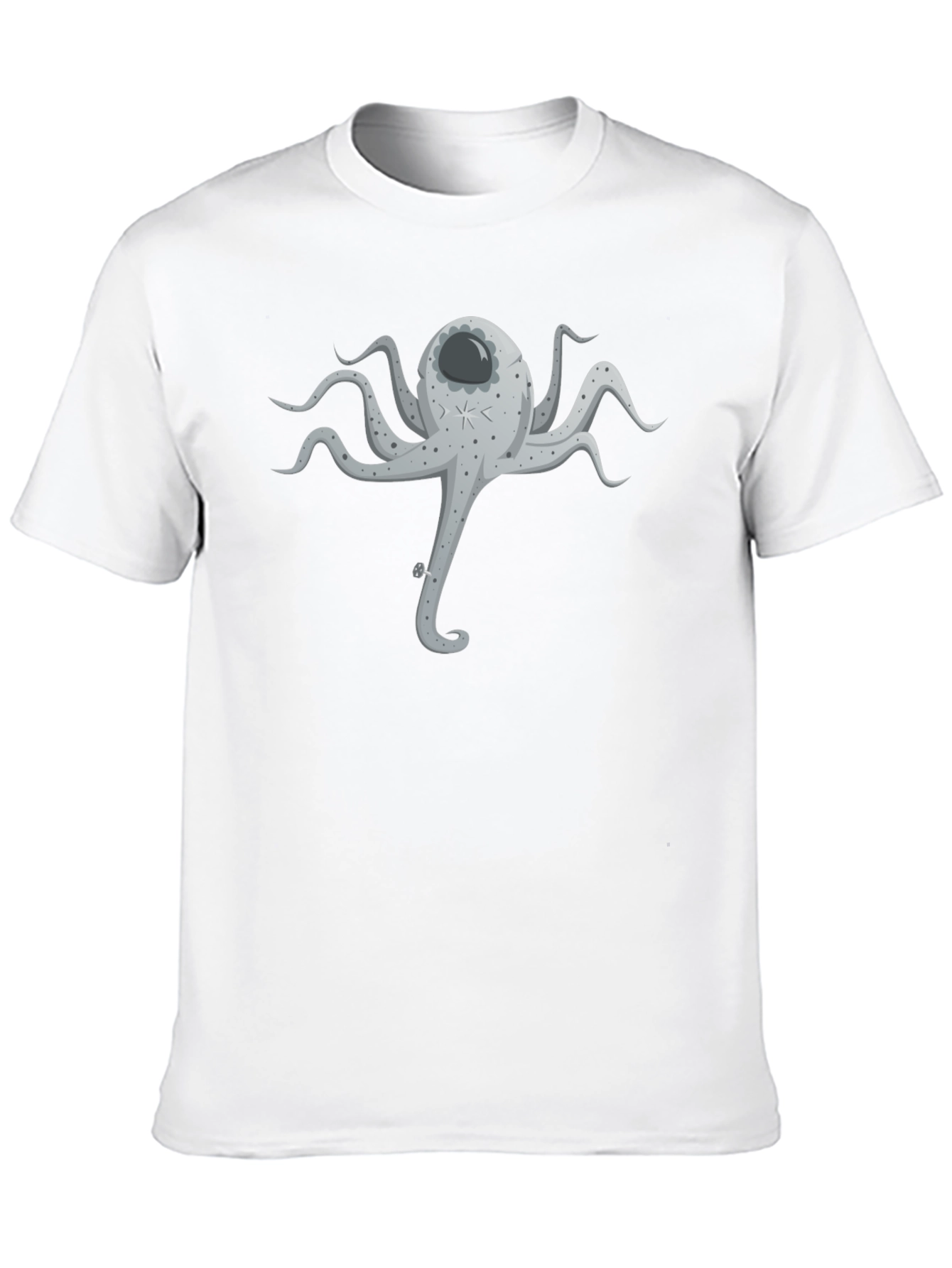 Black Cosmic Octopus Graphic Tee - Black Cotton Blend view 10