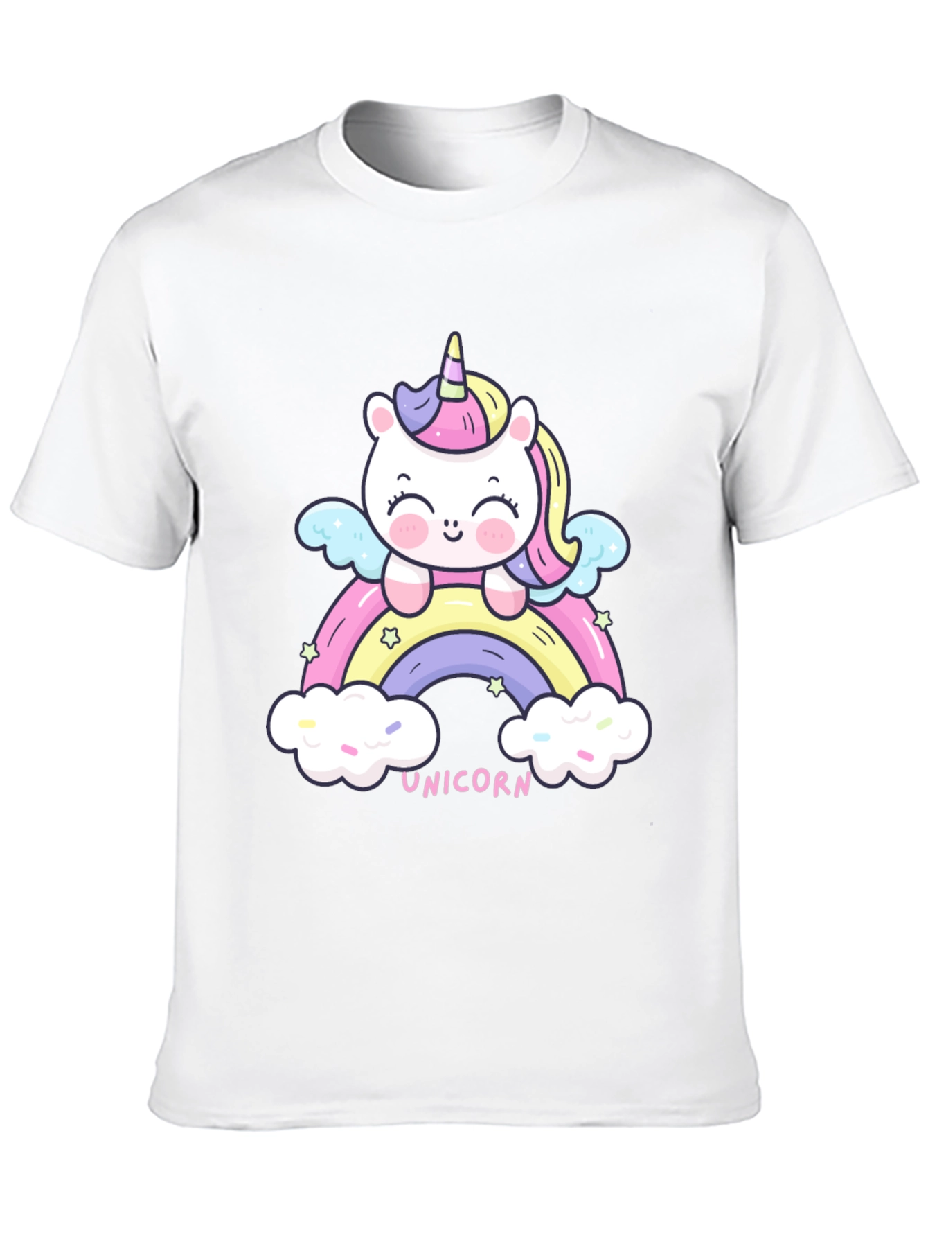 Black Unicorn Rainbow Graphic Tee - Cute Kawaii Style view 10