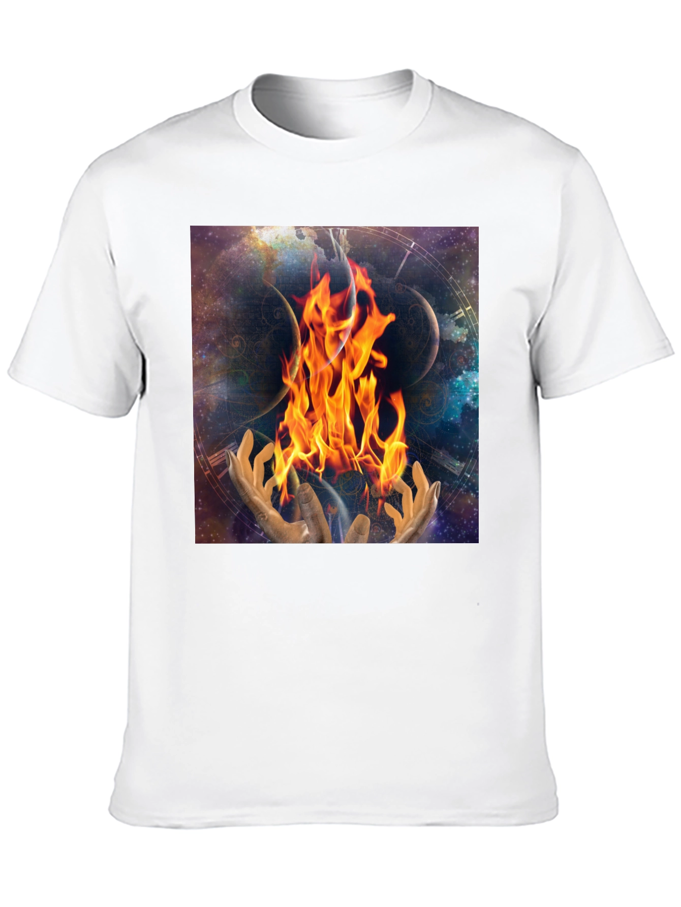 Black Cosmic Fire Black T-Shirt view 10