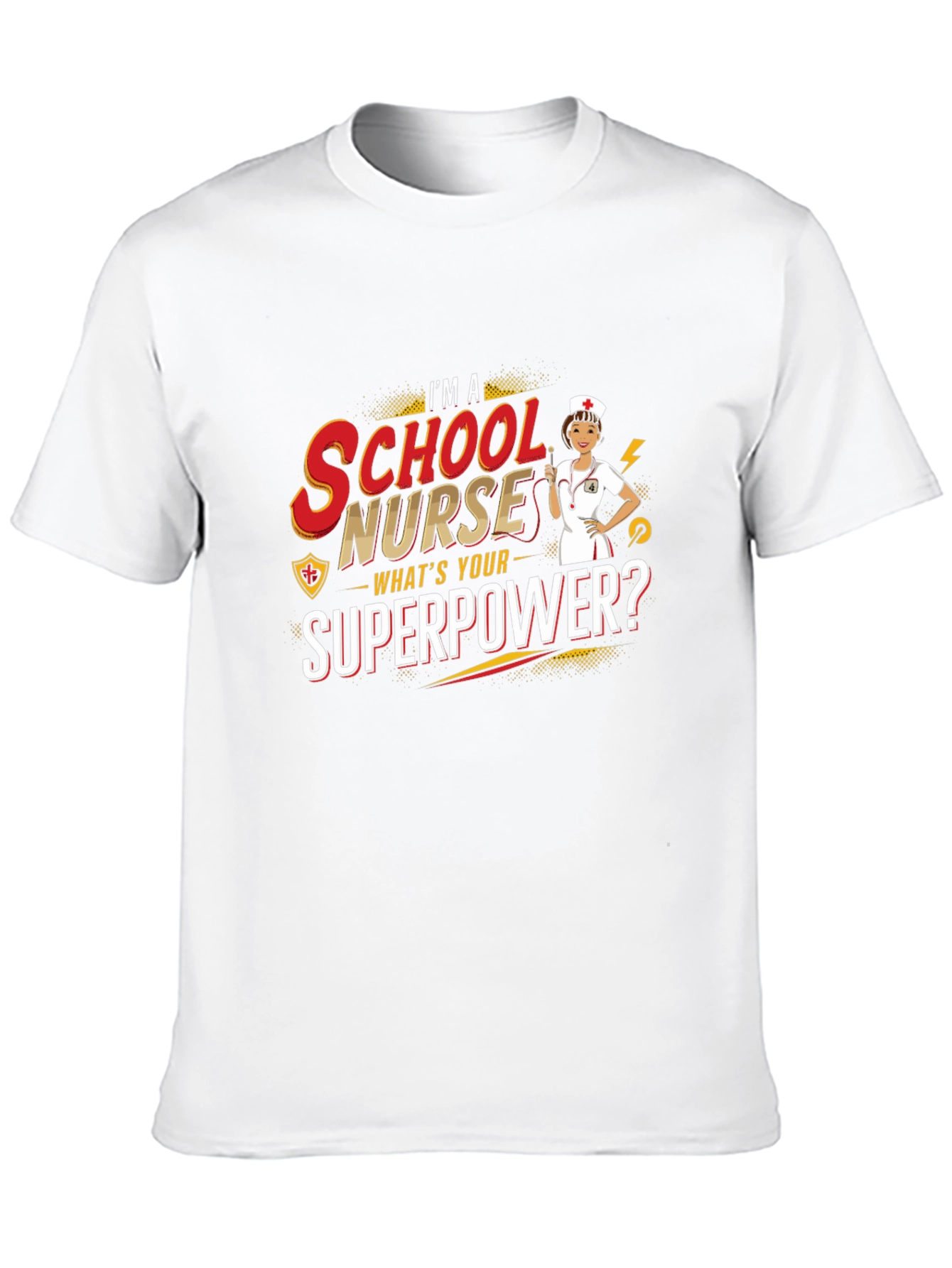 Black School Nurse Superpower T-Shirt view 10