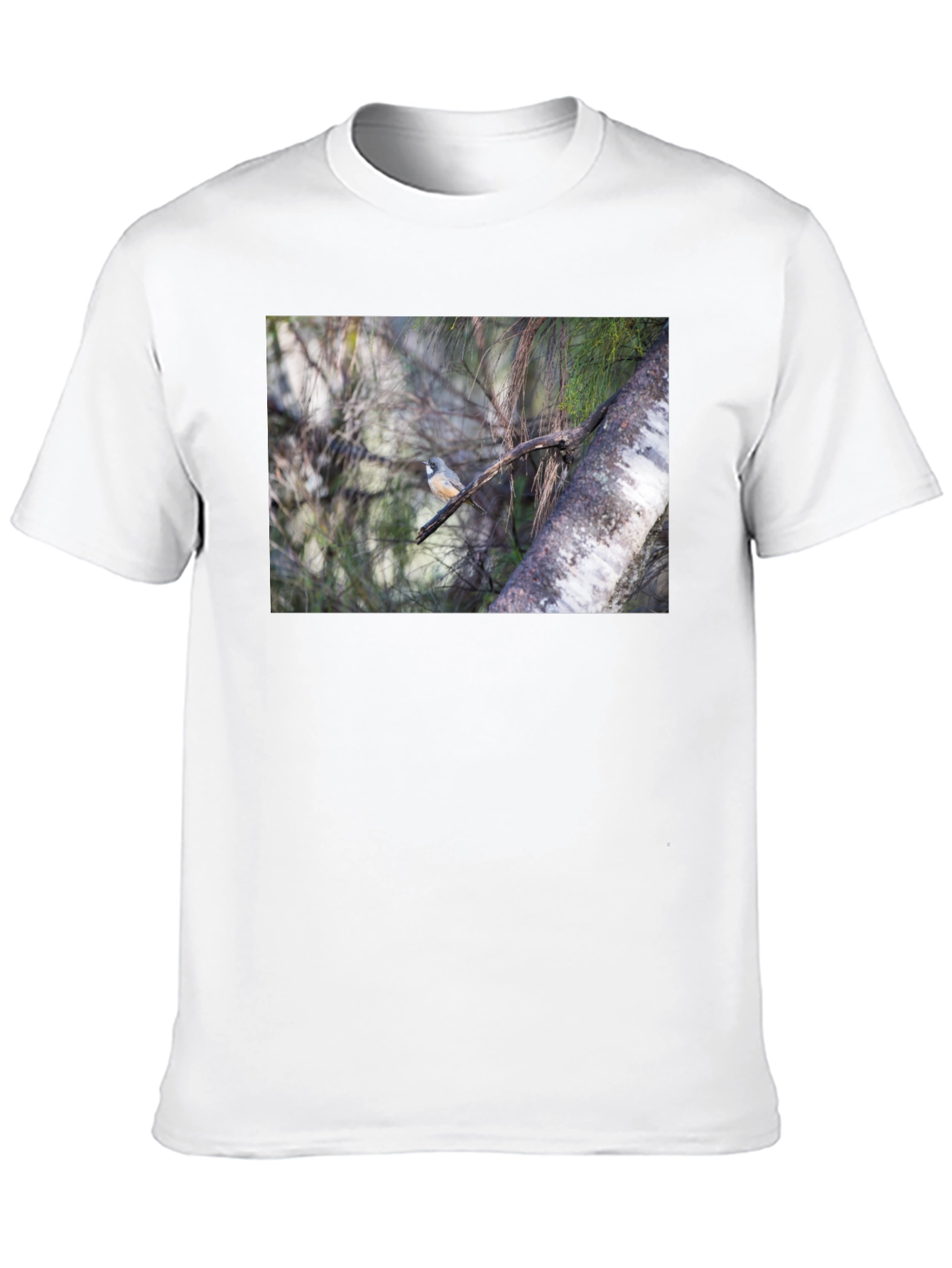 Black Bird on Branch Black T-Shirt view 10