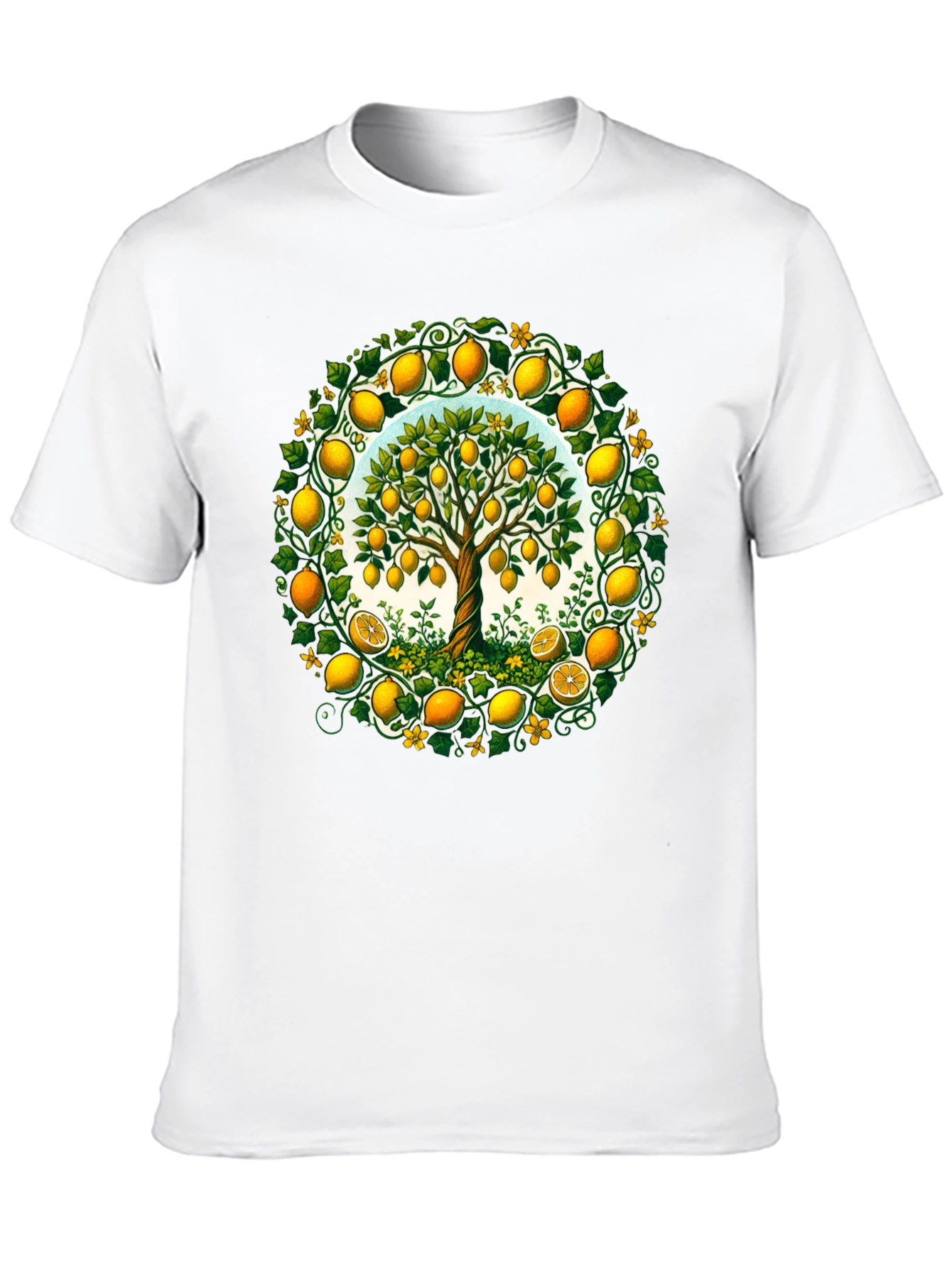 Black Lemon Tree Graphic Tee - Fresh Fruit Design view 10