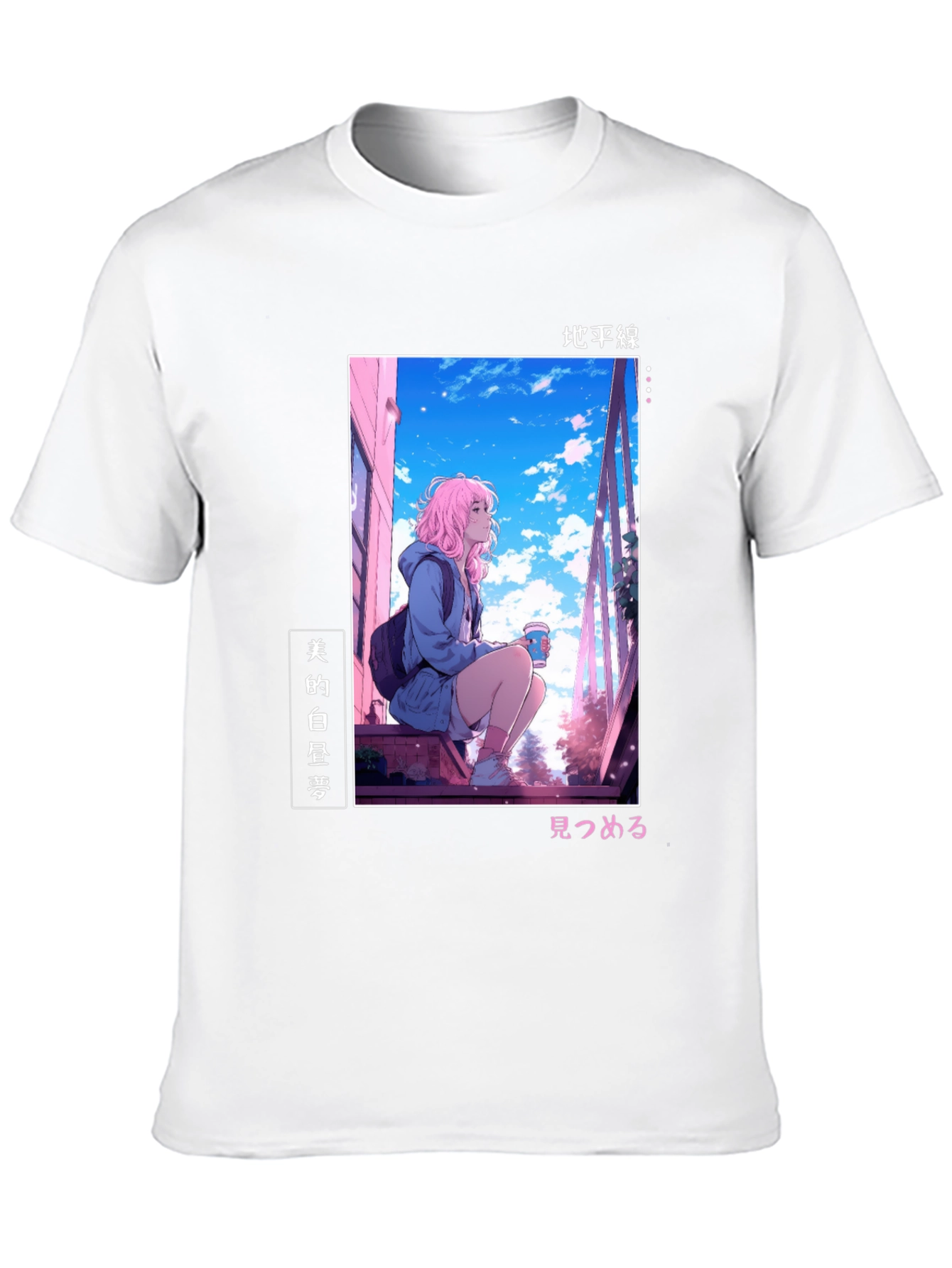 Black Anime Girl Black T-Shirt view 10