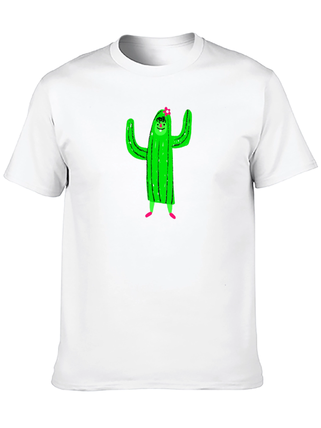 Black Cactus Character Graphic Black T-Shirt view 10