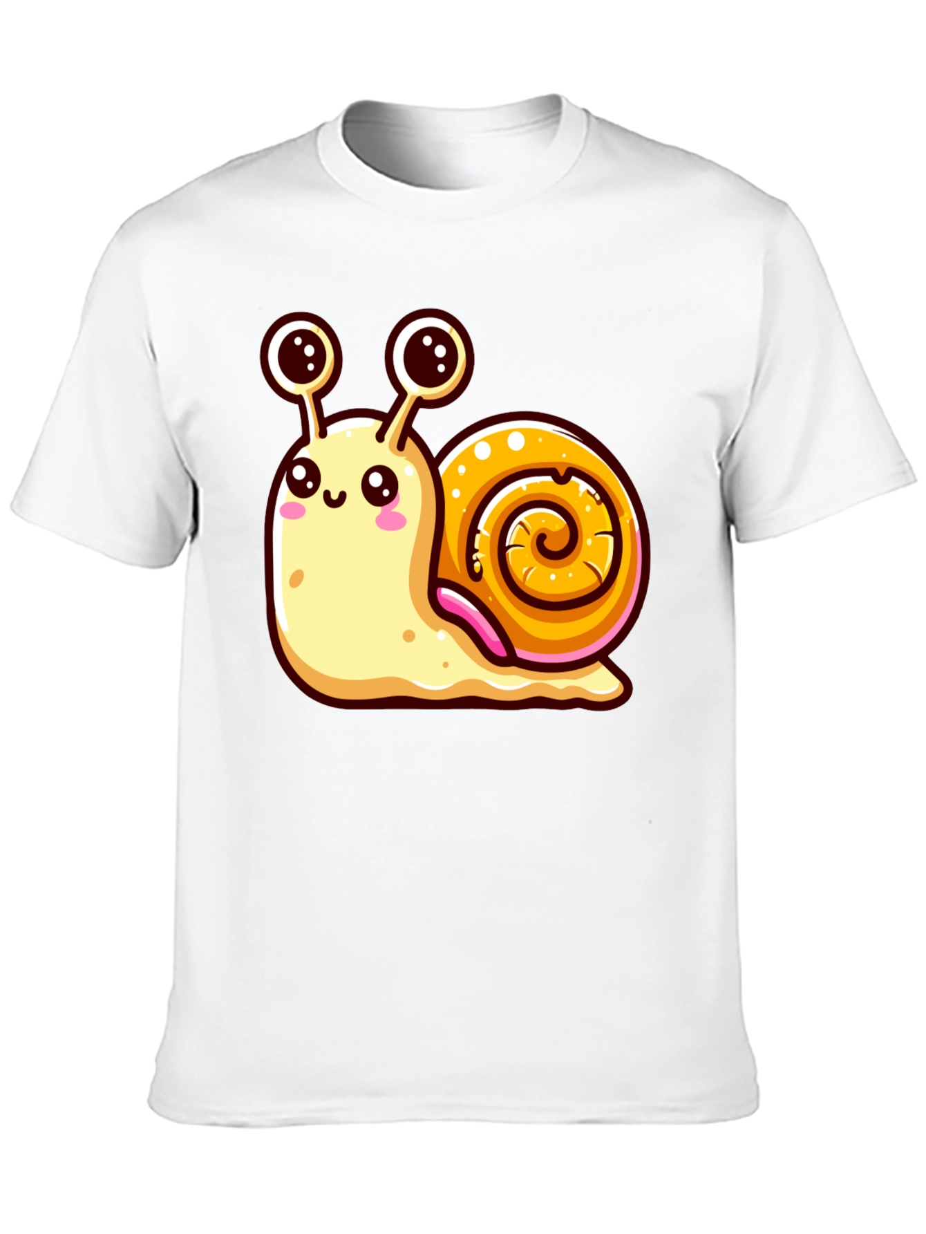 Black Cute Snail Graphic Tee - Black Unisex Shirt view 10