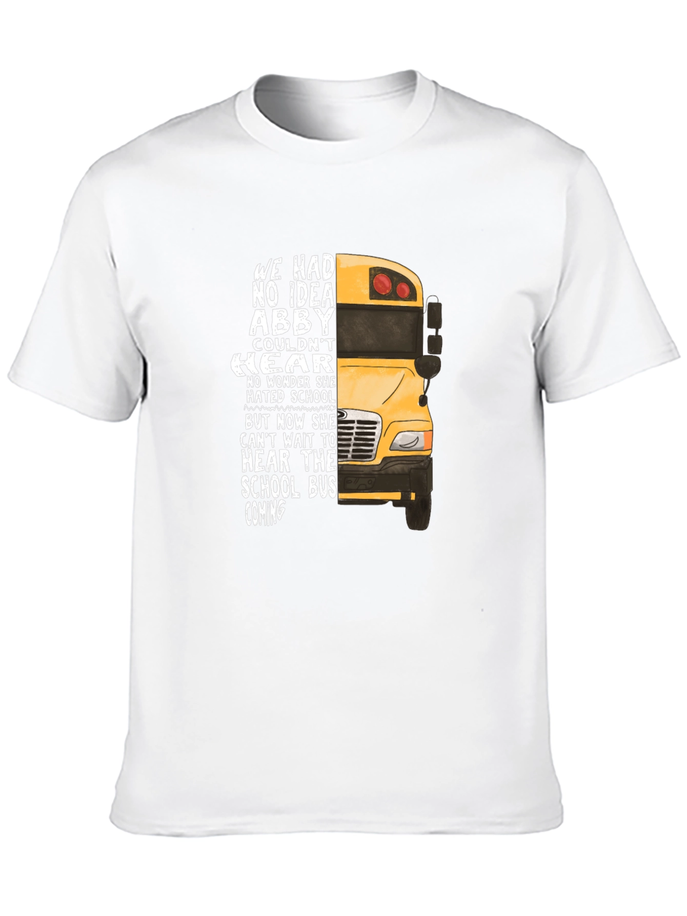 Black Abby School Bus T-Shirt - Hearing Loss Awareness view 10