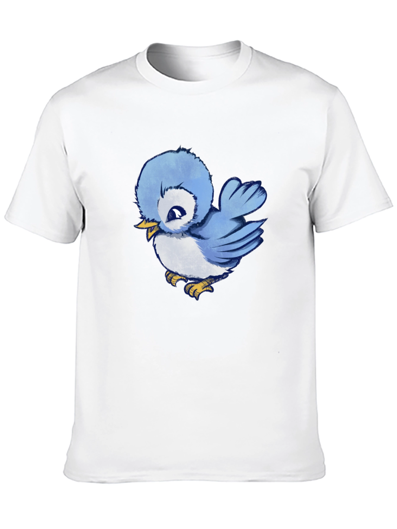 Black Cute Blue Bird Graphic T-Shirt - Soft Cotton Tee view 10