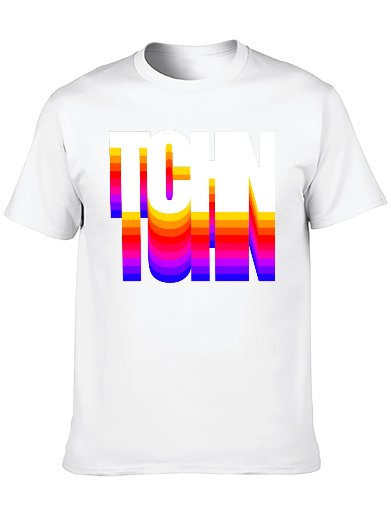 Black Retro TCHN Graphic Tee - Stylish Crew Neck T-Shirt view 10