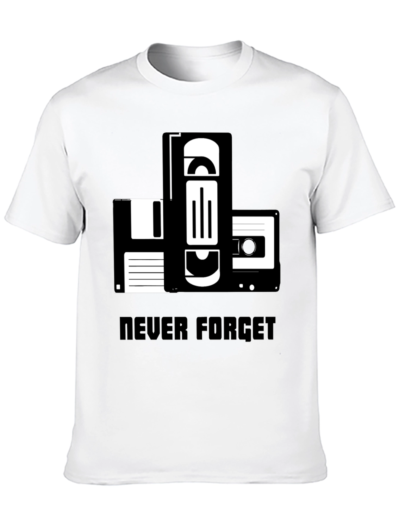Black Retro Media T-Shirt: Never Forget view 10