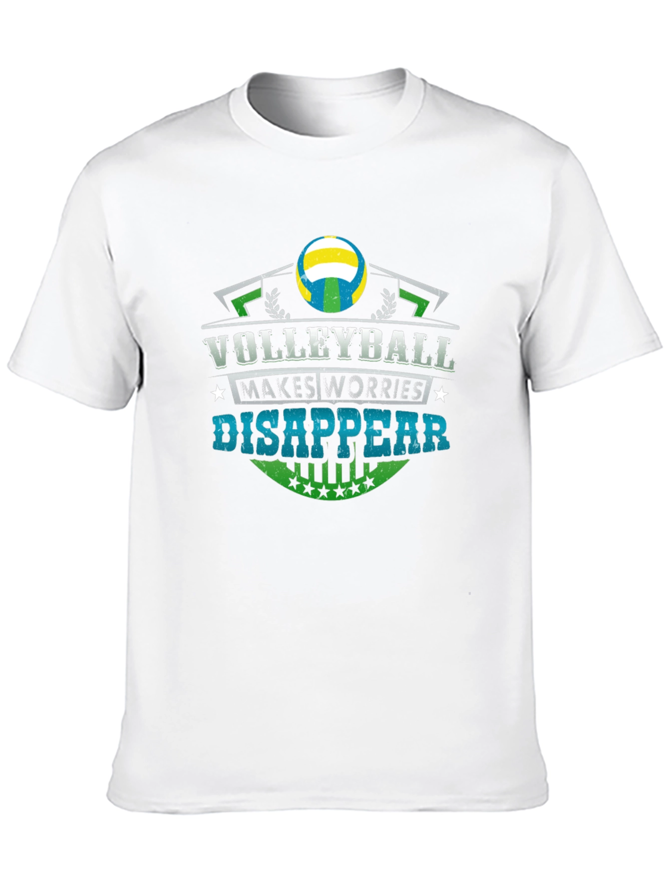 Black Volleyball Makes Worries Disappear Black T-Shirt view 10