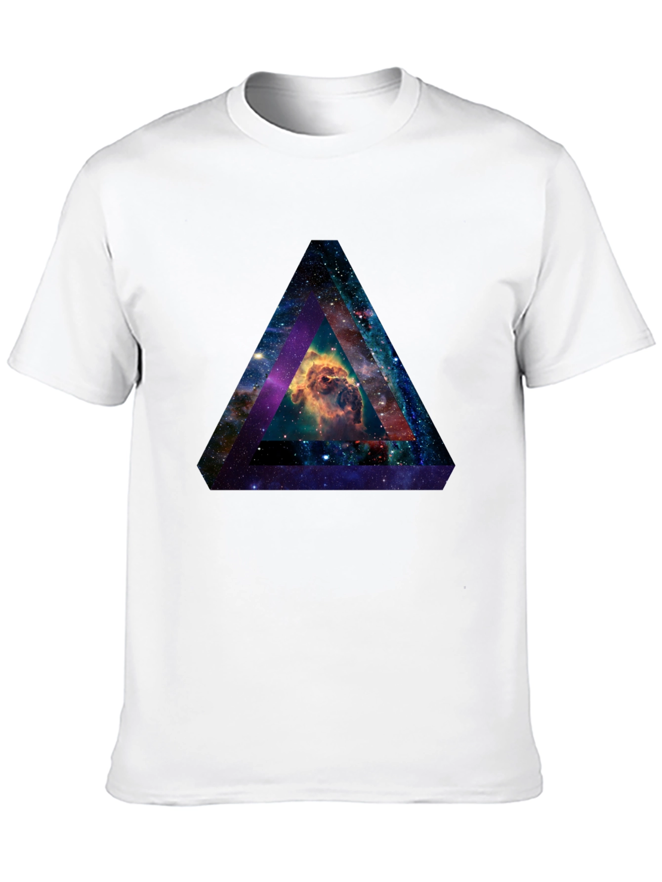 Black Nebula Triangle Graphic T-Shirt view 10