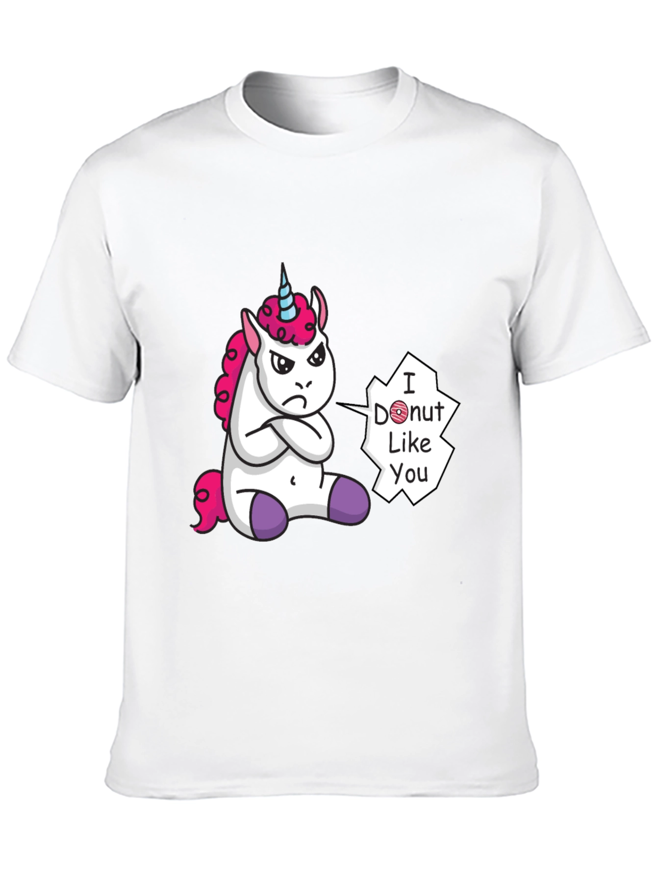 Black Funny Unicorn 'I Donut Like You' Graphic Tee view 10