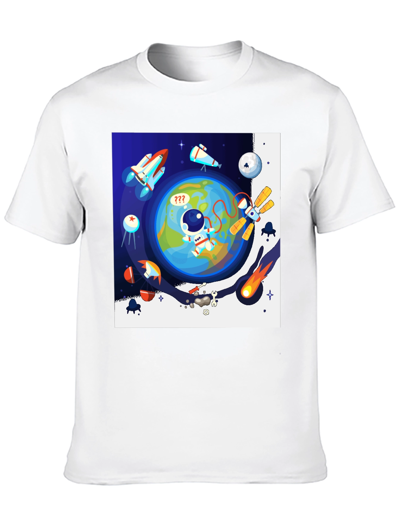 Black Astronaut in Space Graphic T-Shirt - Black view 10