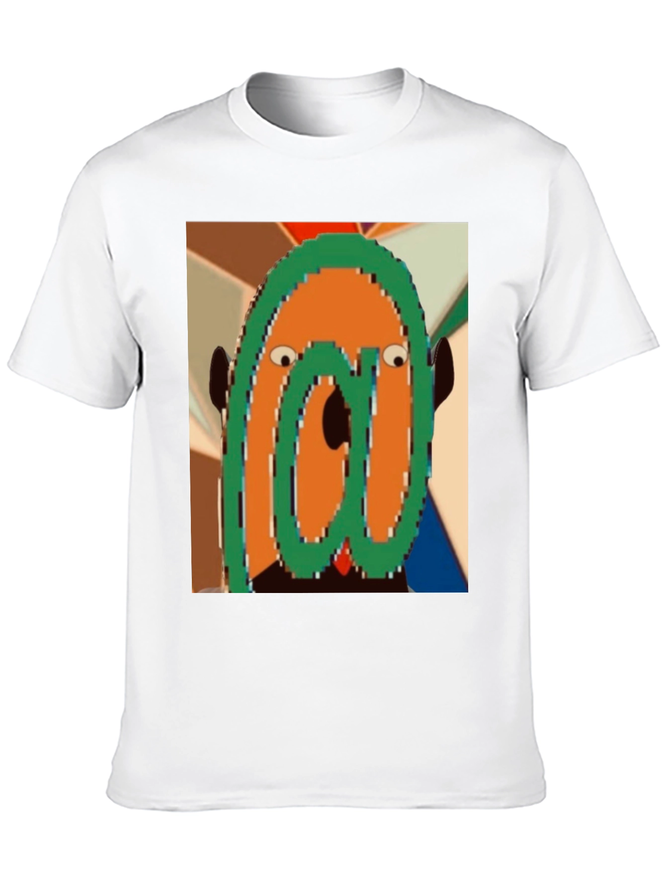 Black Unique Cartoon Face Graphic Tee - Black view 10