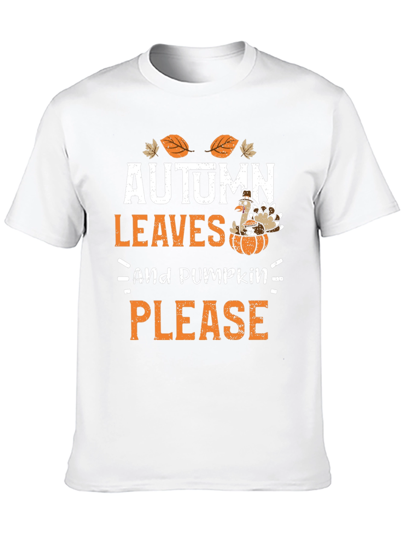 Black Autumn Leaves & Pumpkin Please Graphic Tee view 10