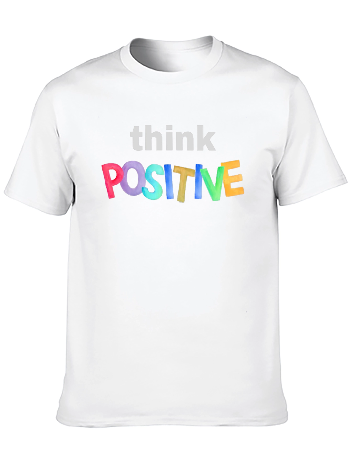 Black Think Positive Graphic Tee - Black Unisex T-Shirt view 10