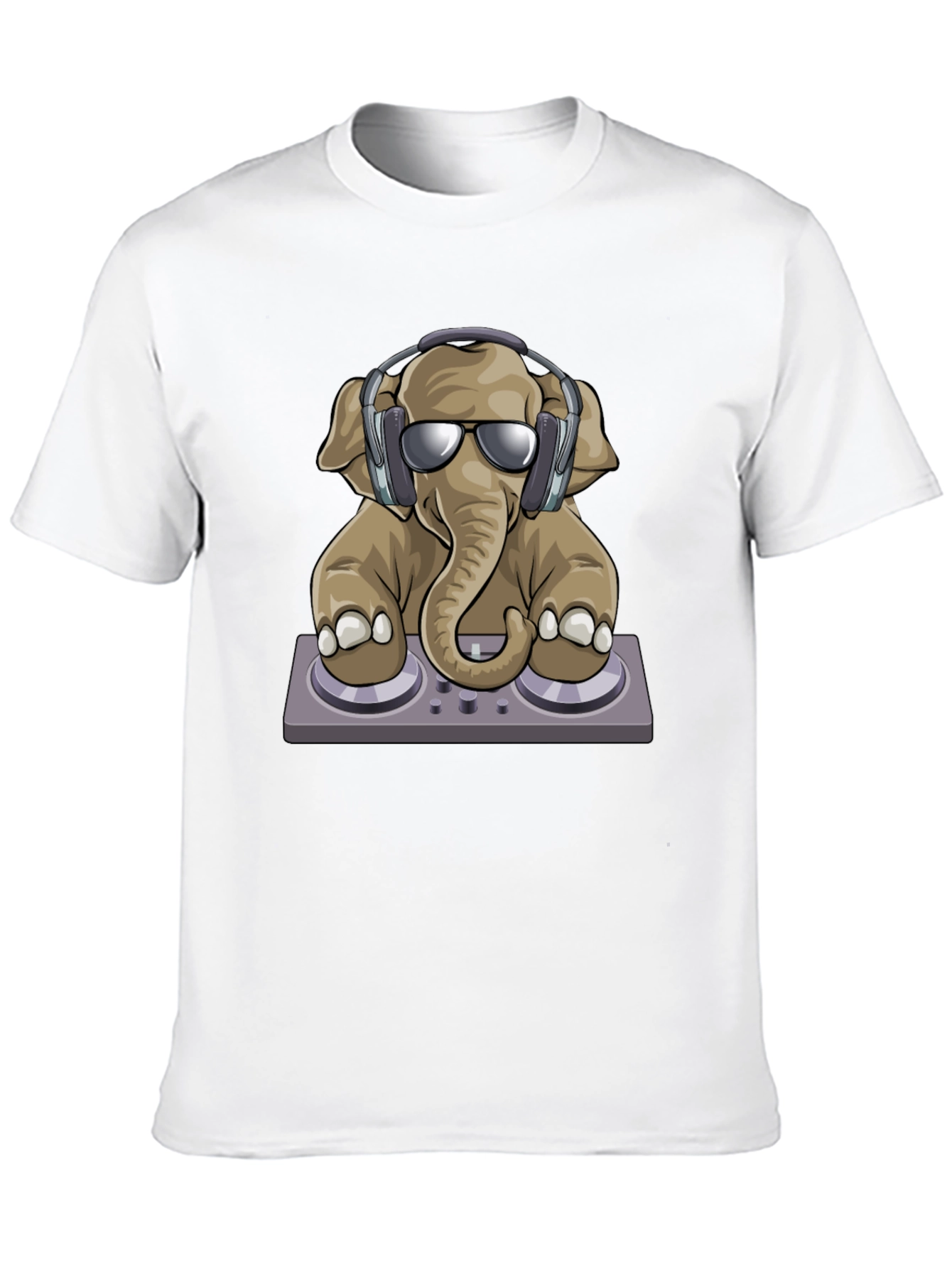 Black DJ Elephant T-Shirt - Cool Graphic Tee view 10