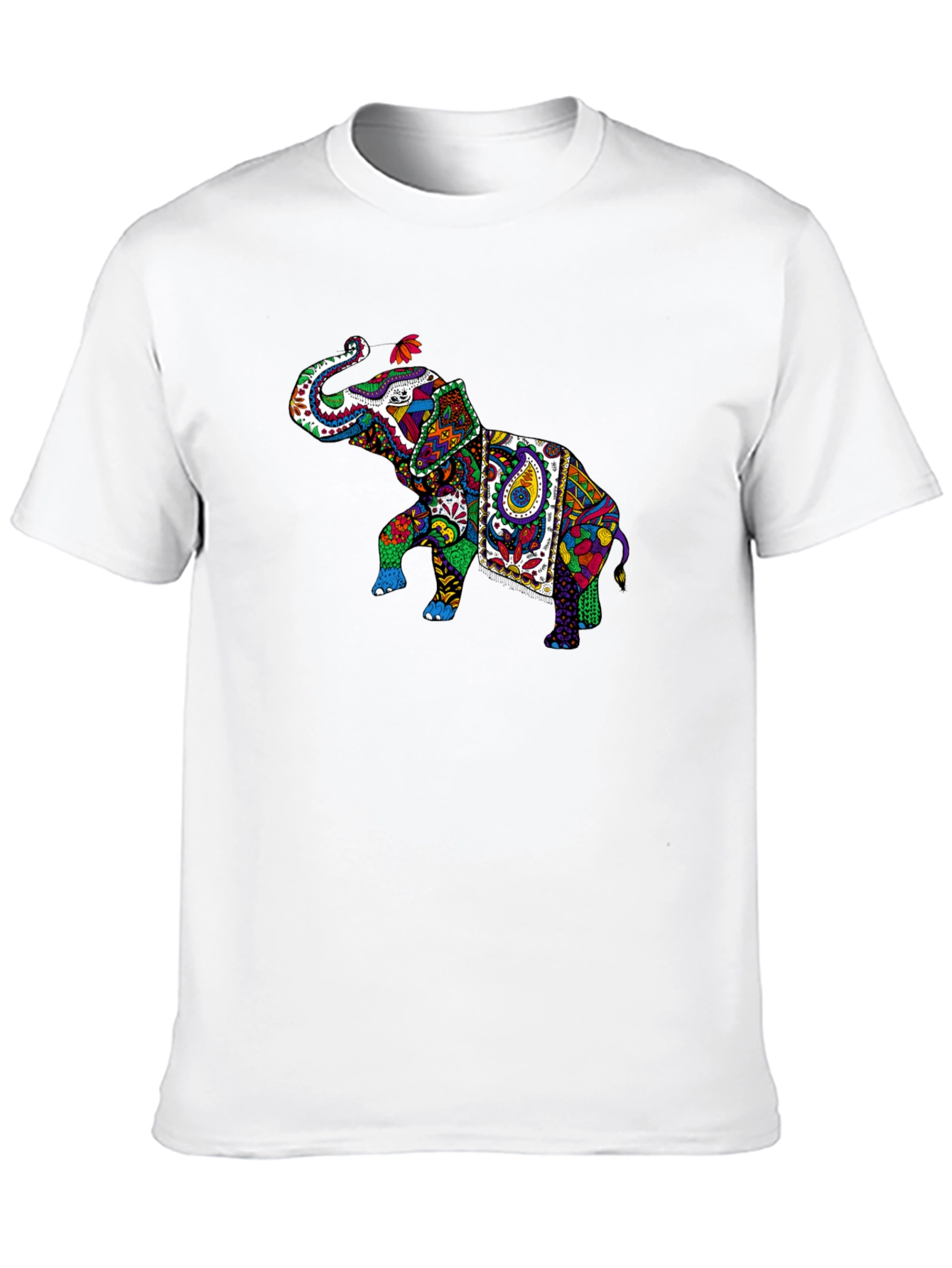Black Colorful Elephant Graphic Tee - Black view 10