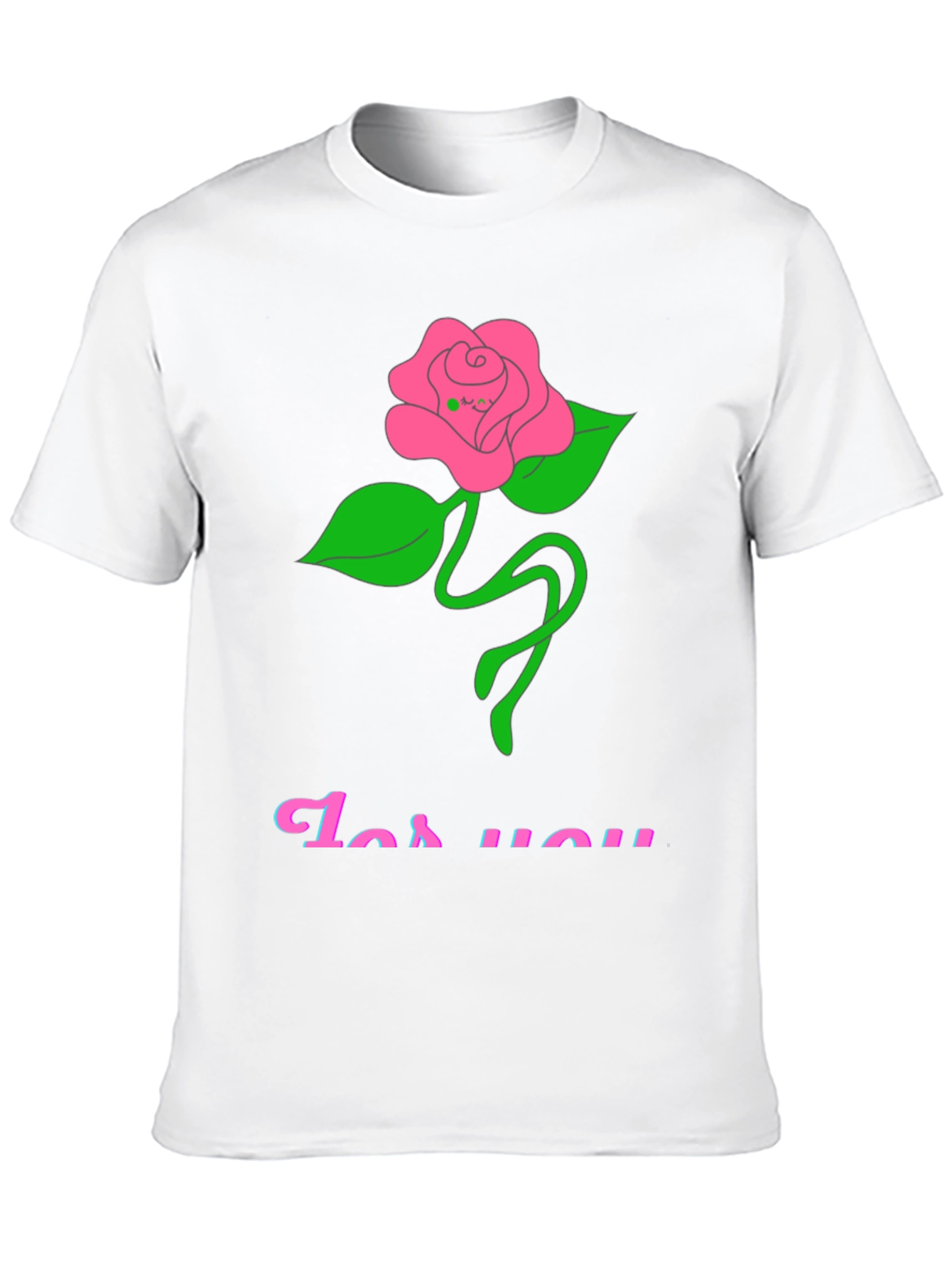 Black Black T-Shirt with Rose "For You" Graphic view 10