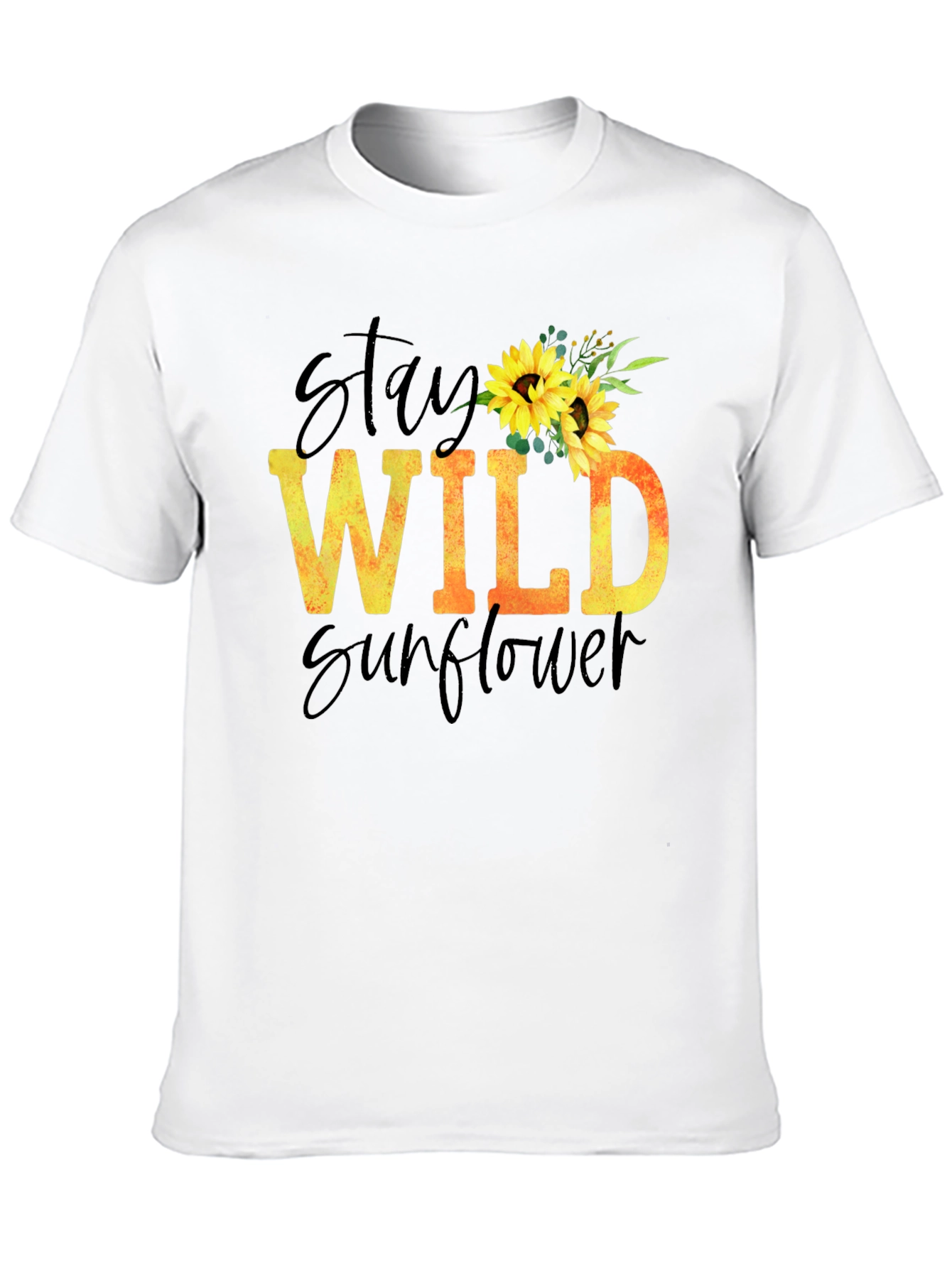 Black Stay Wild Sunflower Graphic T-Shirt view 10