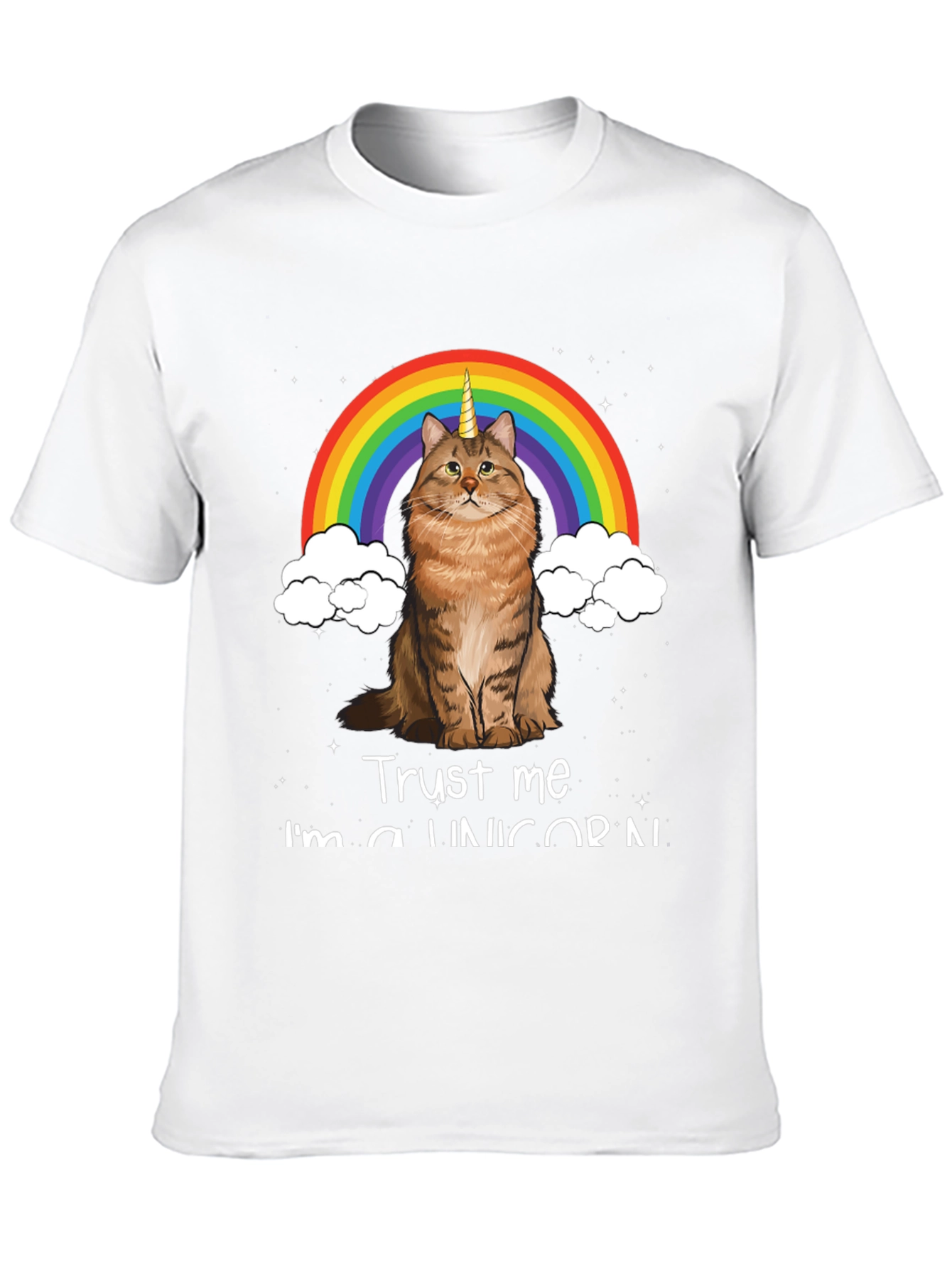 Black Unicorn Cat Rainbow T-Shirt - Trust Me I'm a Unicorn! view 10
