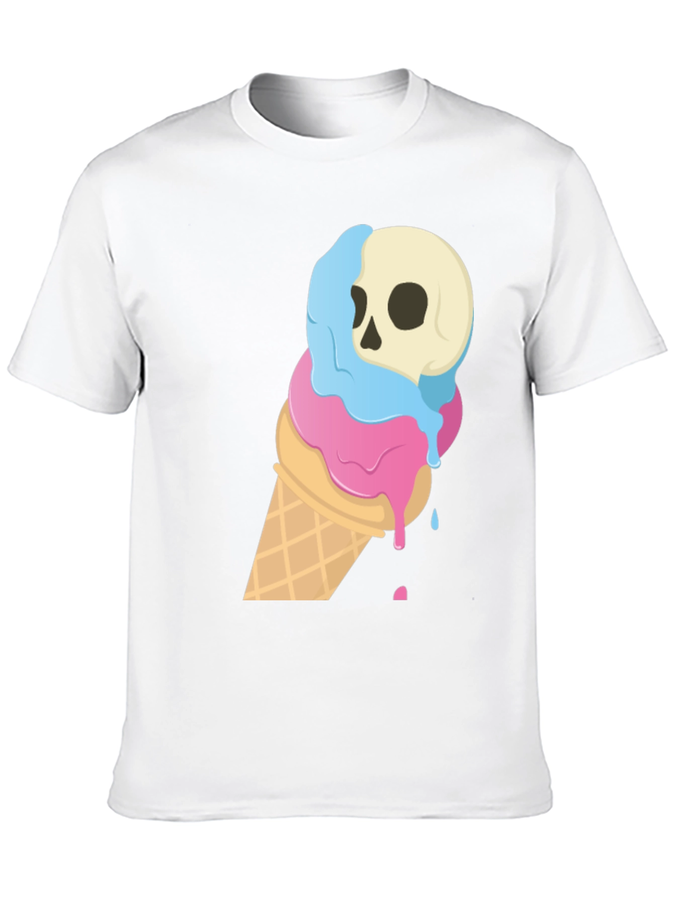 Black Skull Ice Cream Cone Graphic Tee - Black view 10