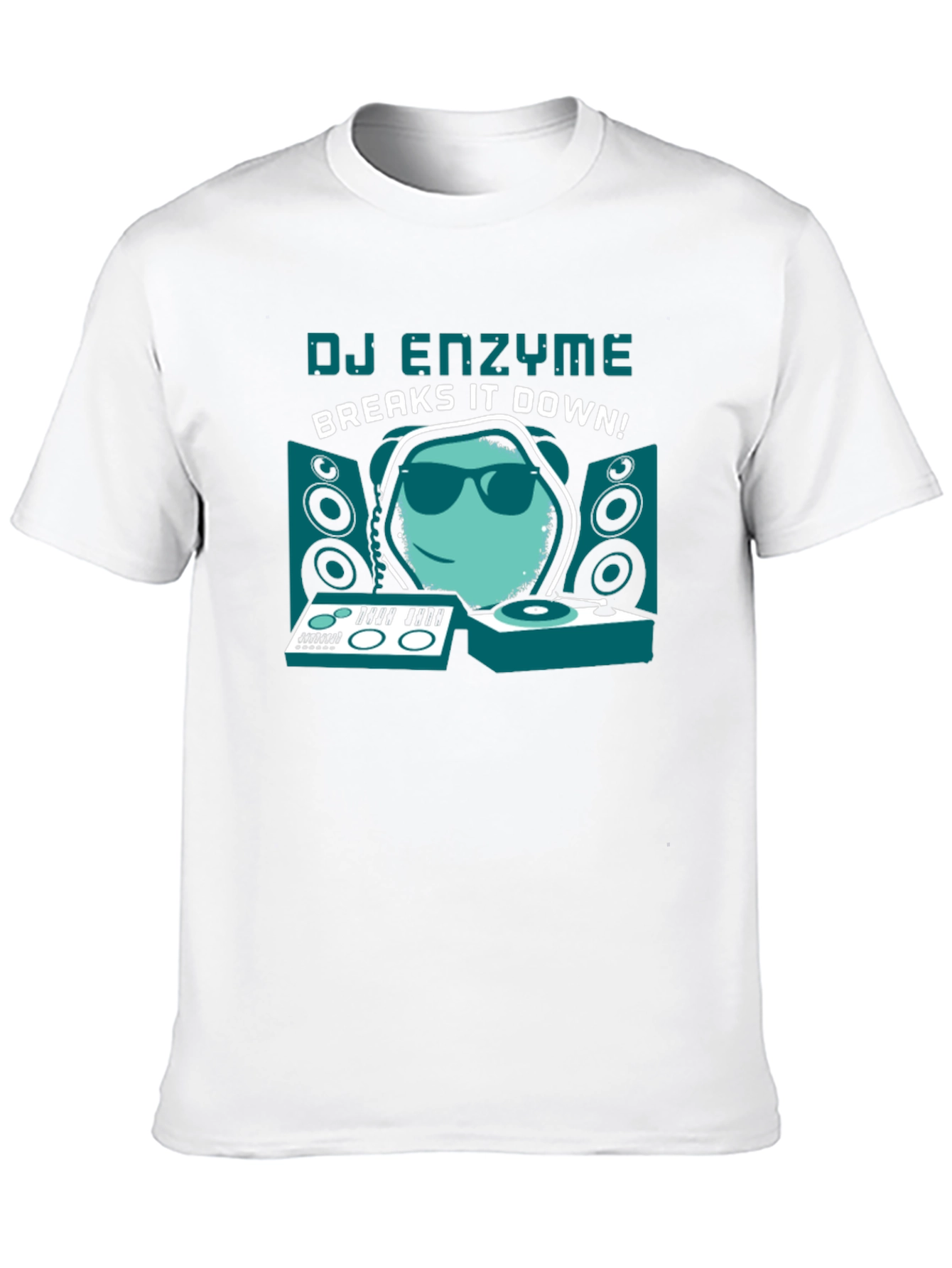 Black DJ Enzyme Breaks It Down! Graphic T-Shirt view 10