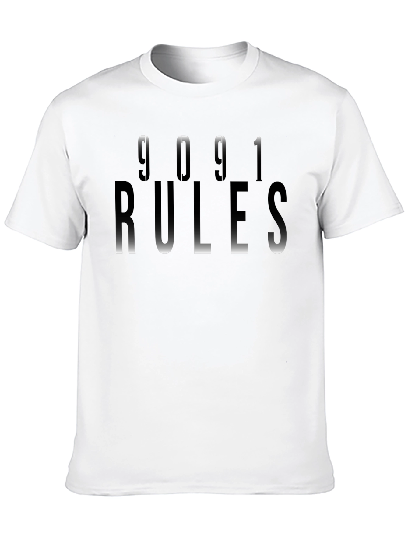 Black 9091 Rules Men's Black Graphic T-Shirt view 10