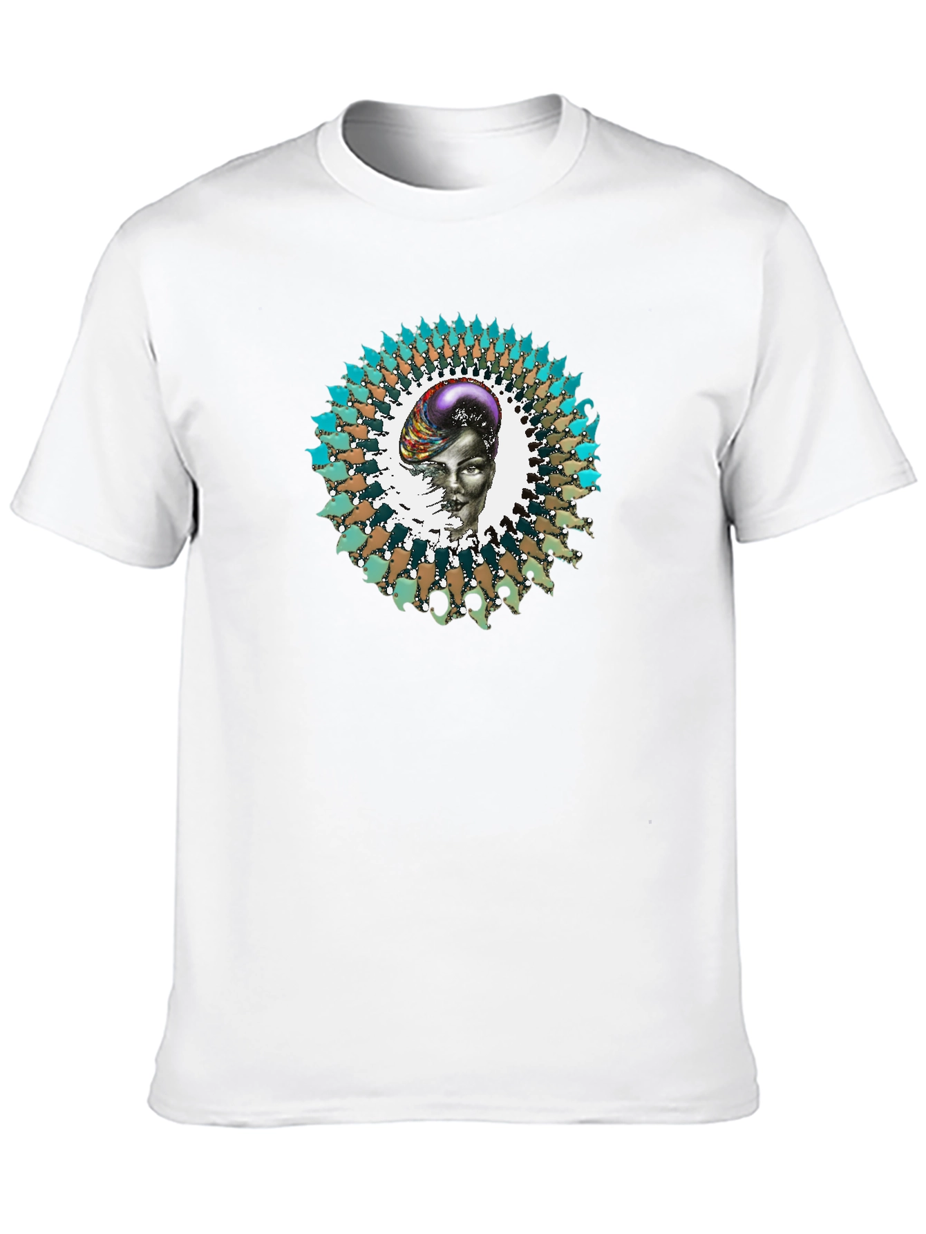 Black Abstract Graphic Print Black T-Shirt view 10