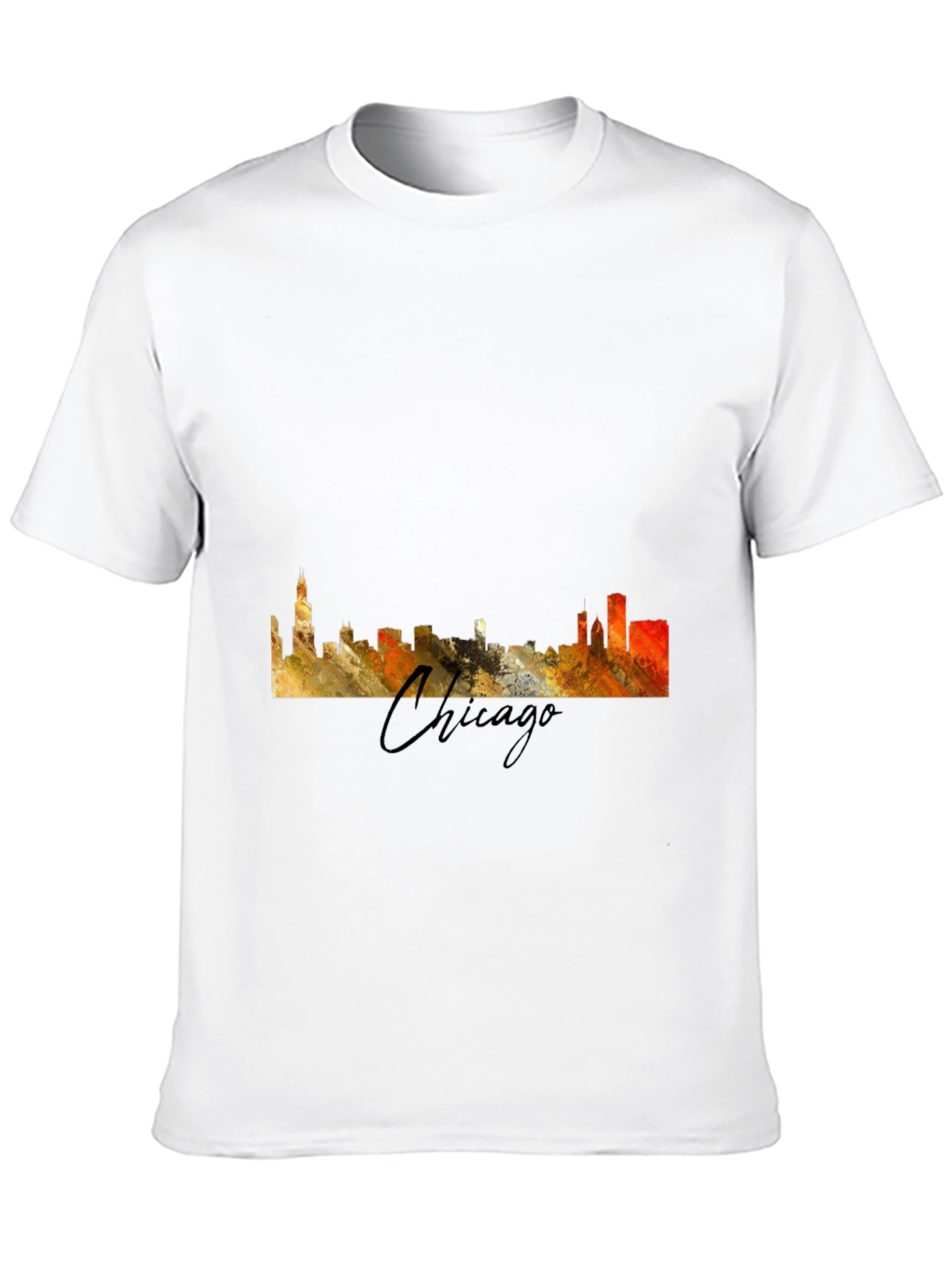 Black Chicago Skyline Men's Graphic T-Shirt view 10
