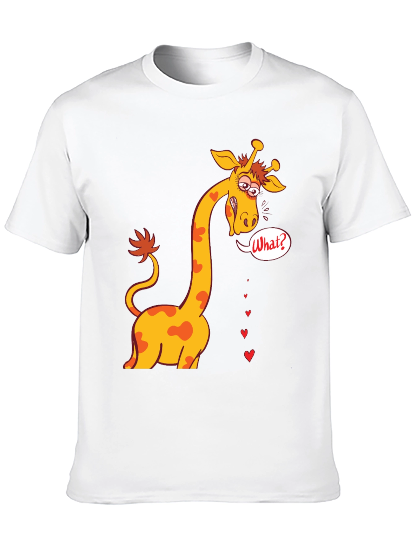 Black Funny Giraffe What? T-Shirt - Black view 10