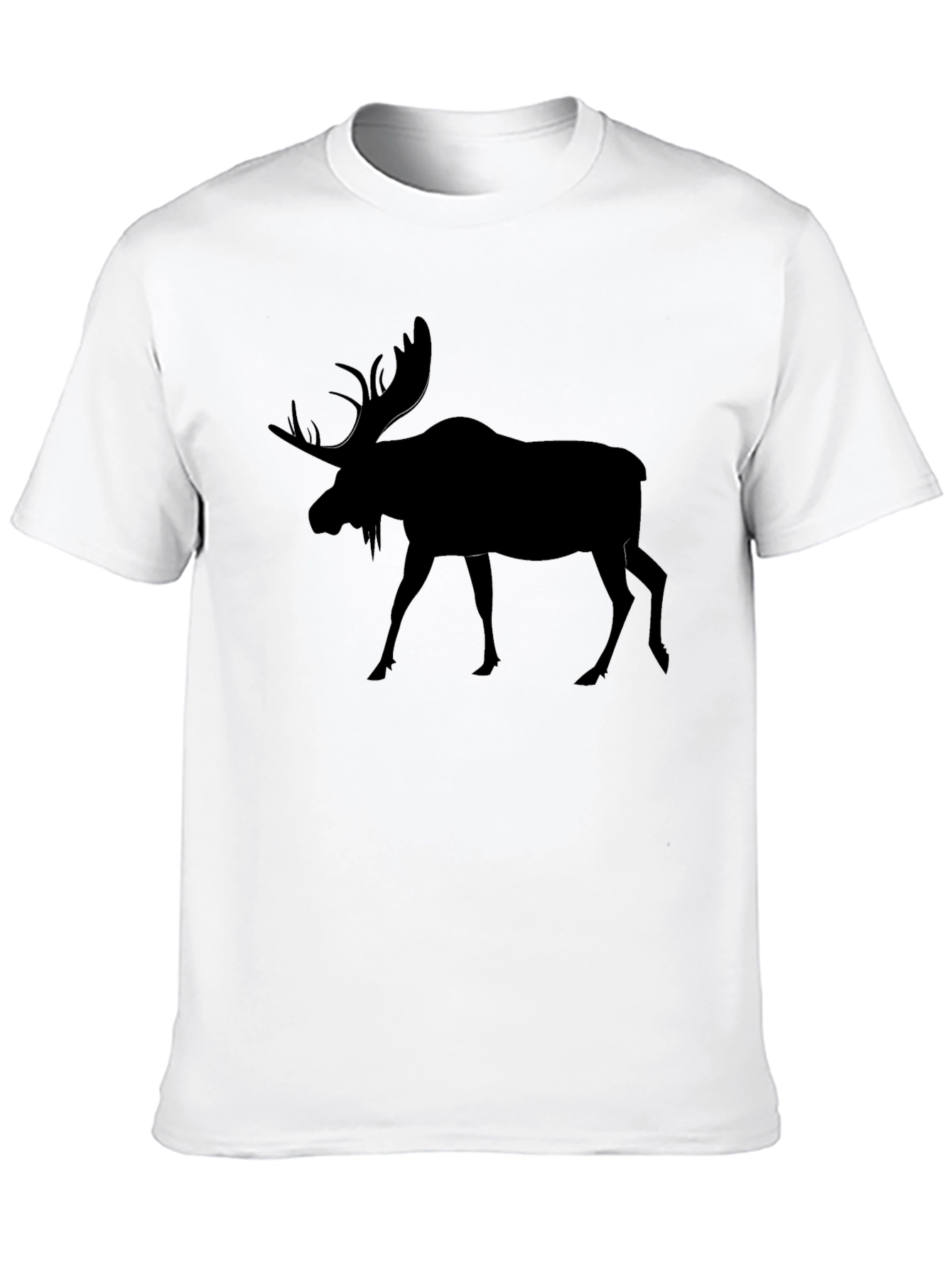 Black Moose Silhouette Black T-Shirt view 10