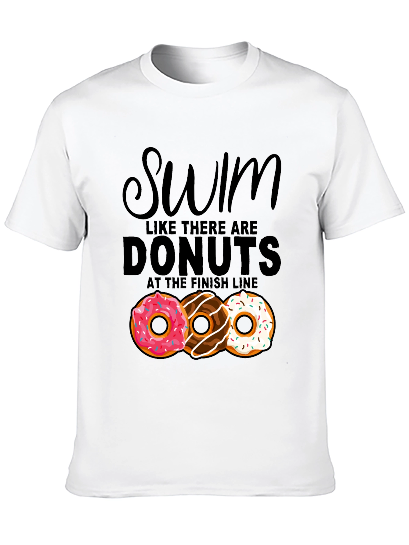 Black Swim for Donuts Graphic T-Shirt view 10