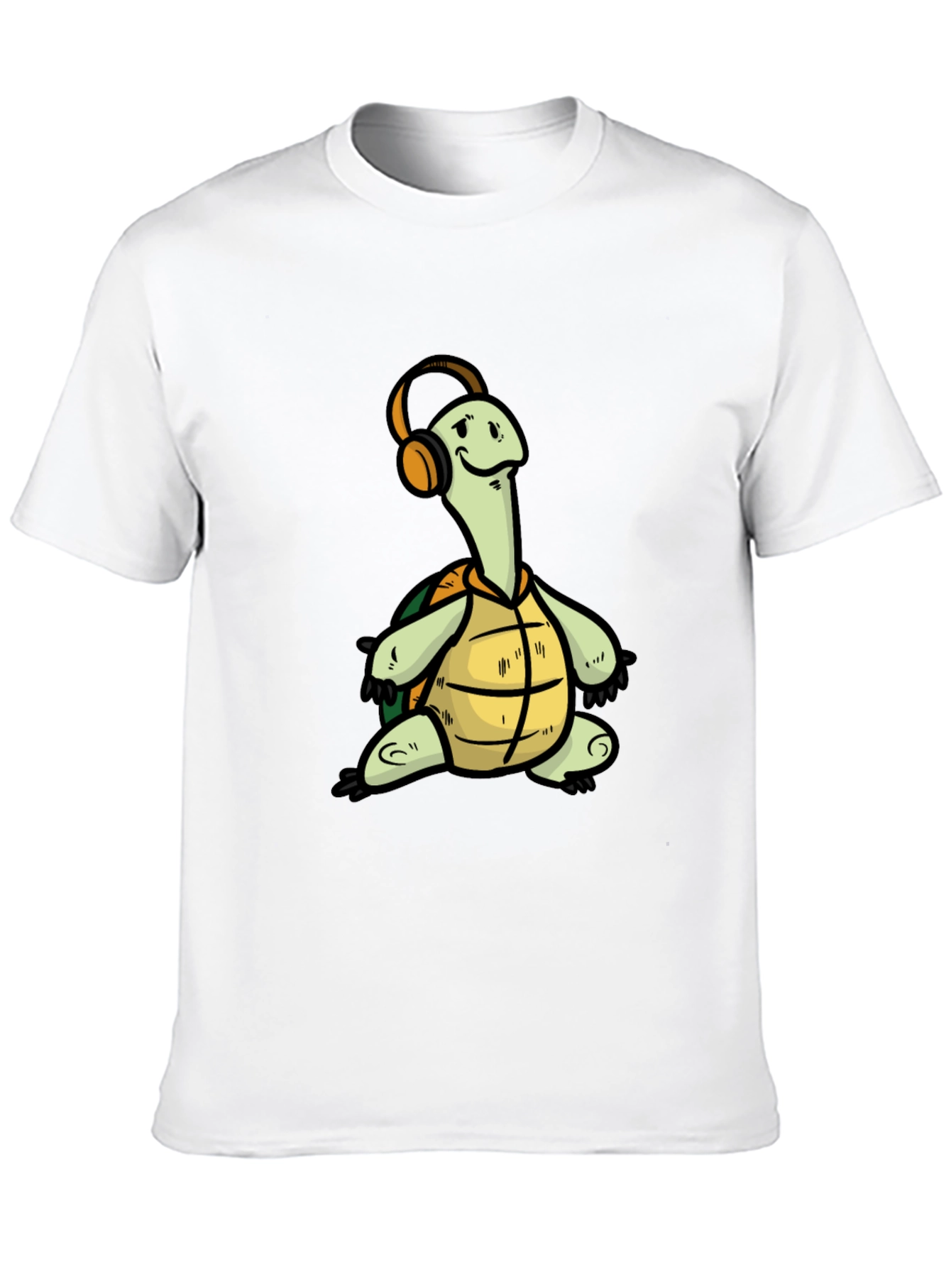 Black Turtle with Headphones Graphic T-Shirt view 10