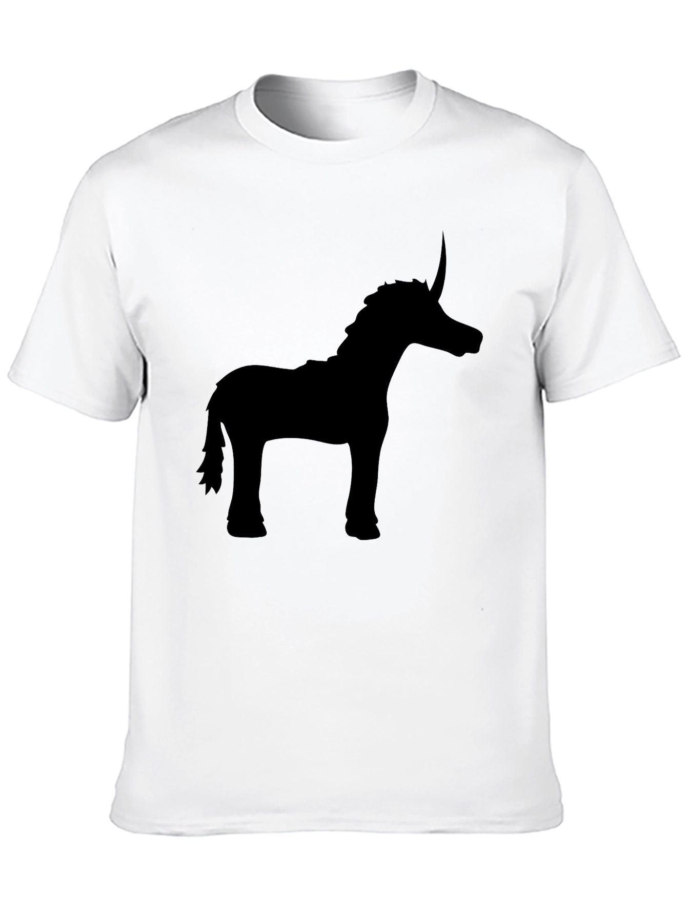 Black Unicorn Silhouette Black T-Shirt - Stylish Men's Tee view 10