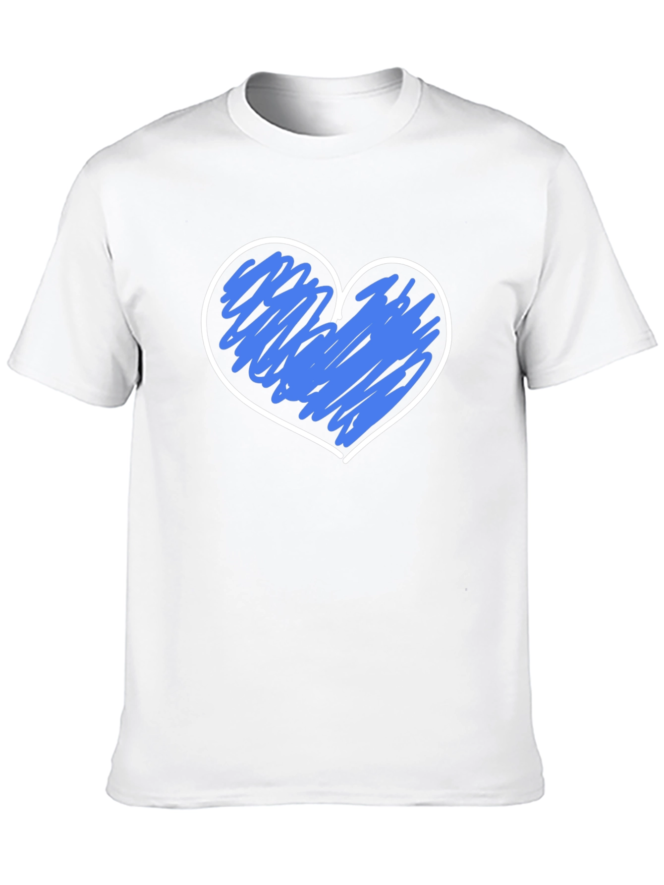 Black Heart Scribble Graphic T-Shirt - Black Crew Neck view 10