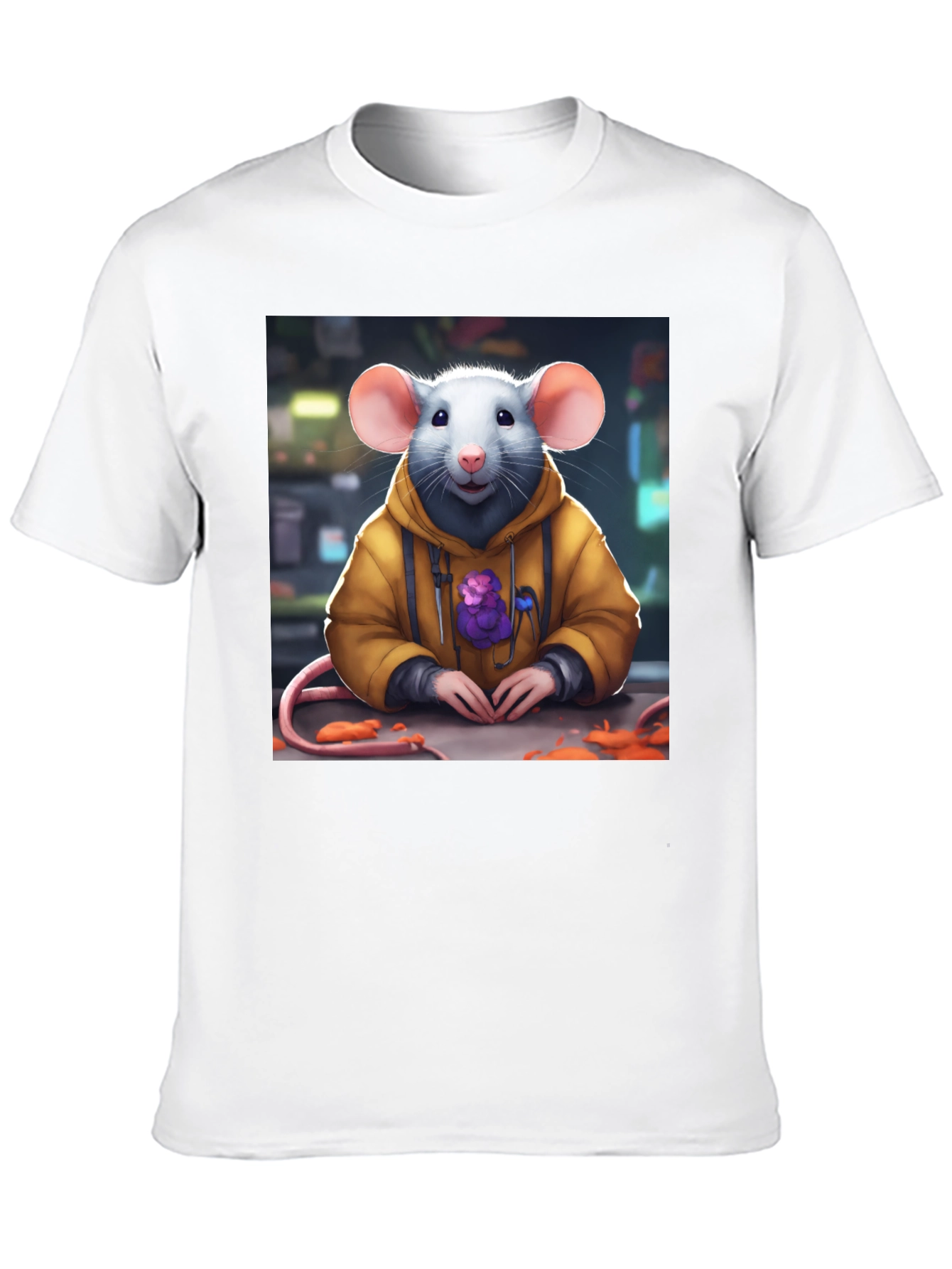 Black Rat in Hoodie T-Shirt - Unique Graphic Tee view 10