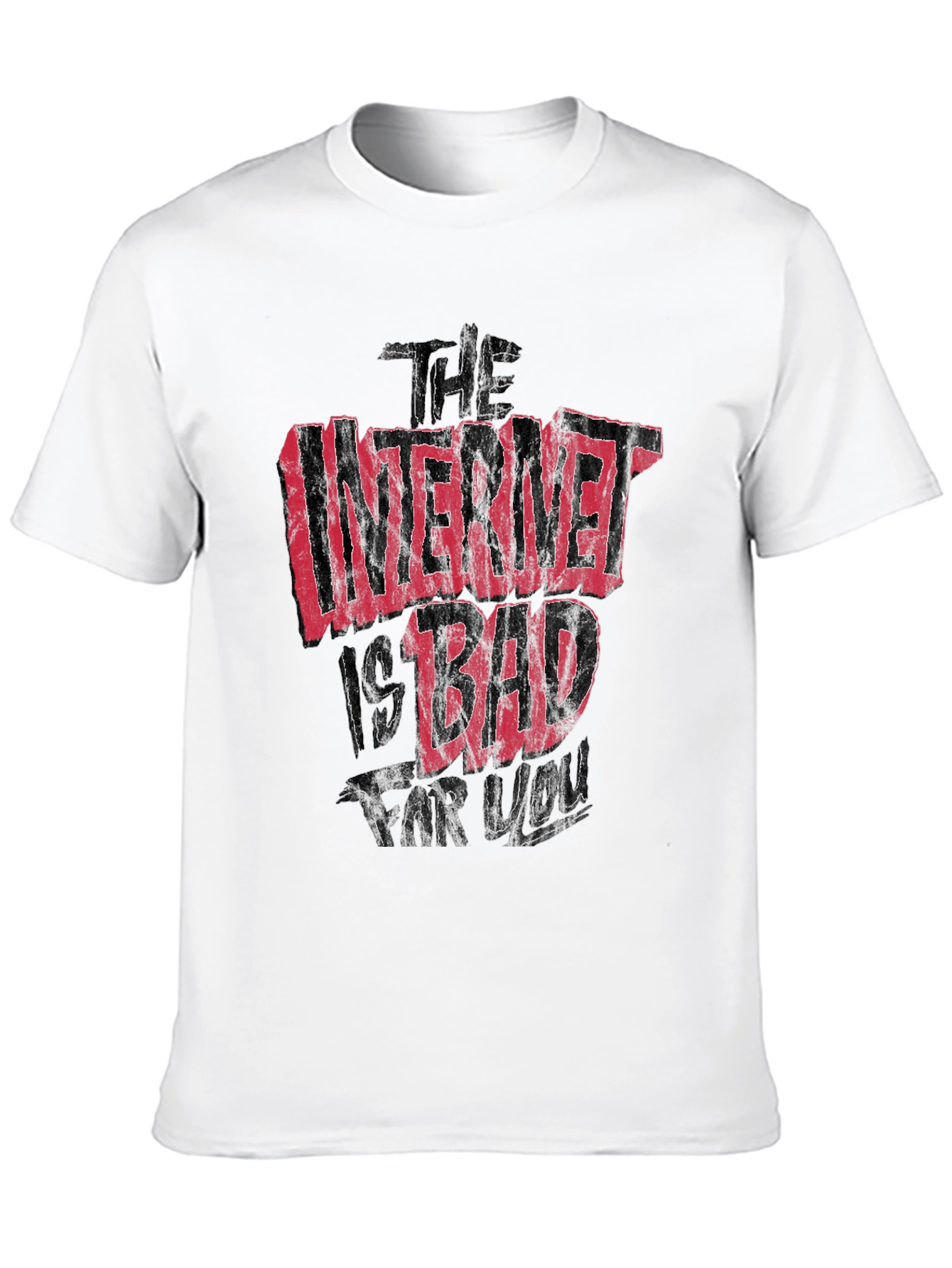 Black The Internet Is Bad For You Graphic T-Shirt view 10