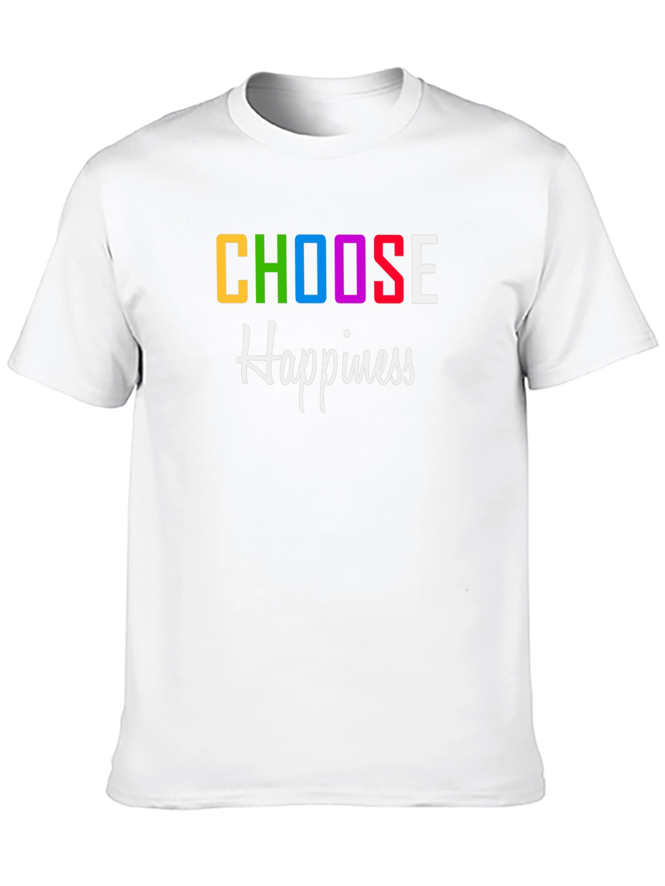 Black Choose Happiness Graphic Print T-Shirt view 10